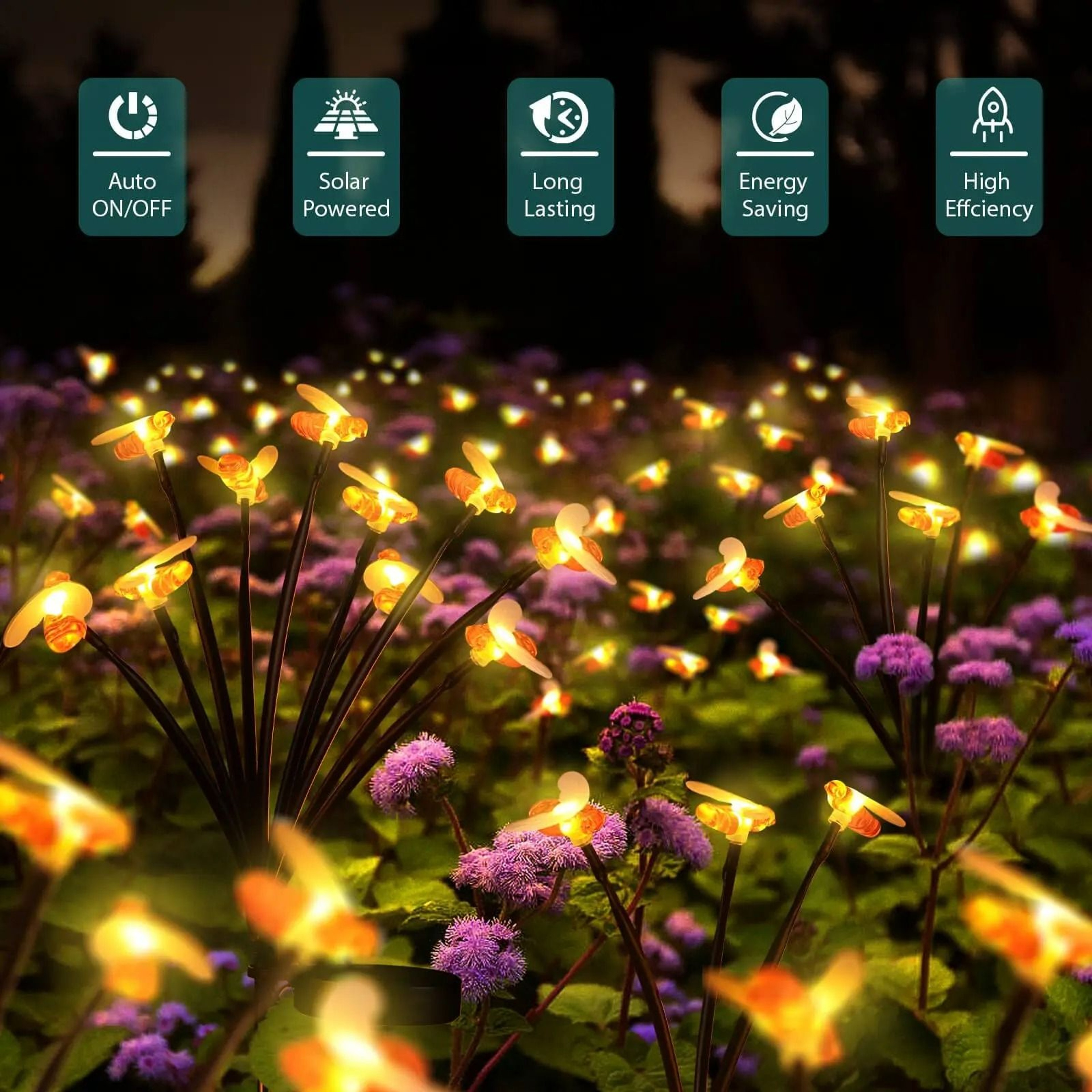 Solar Bee  Butterfly Firefly Garden Lights  Outdoor Accent Decor 5