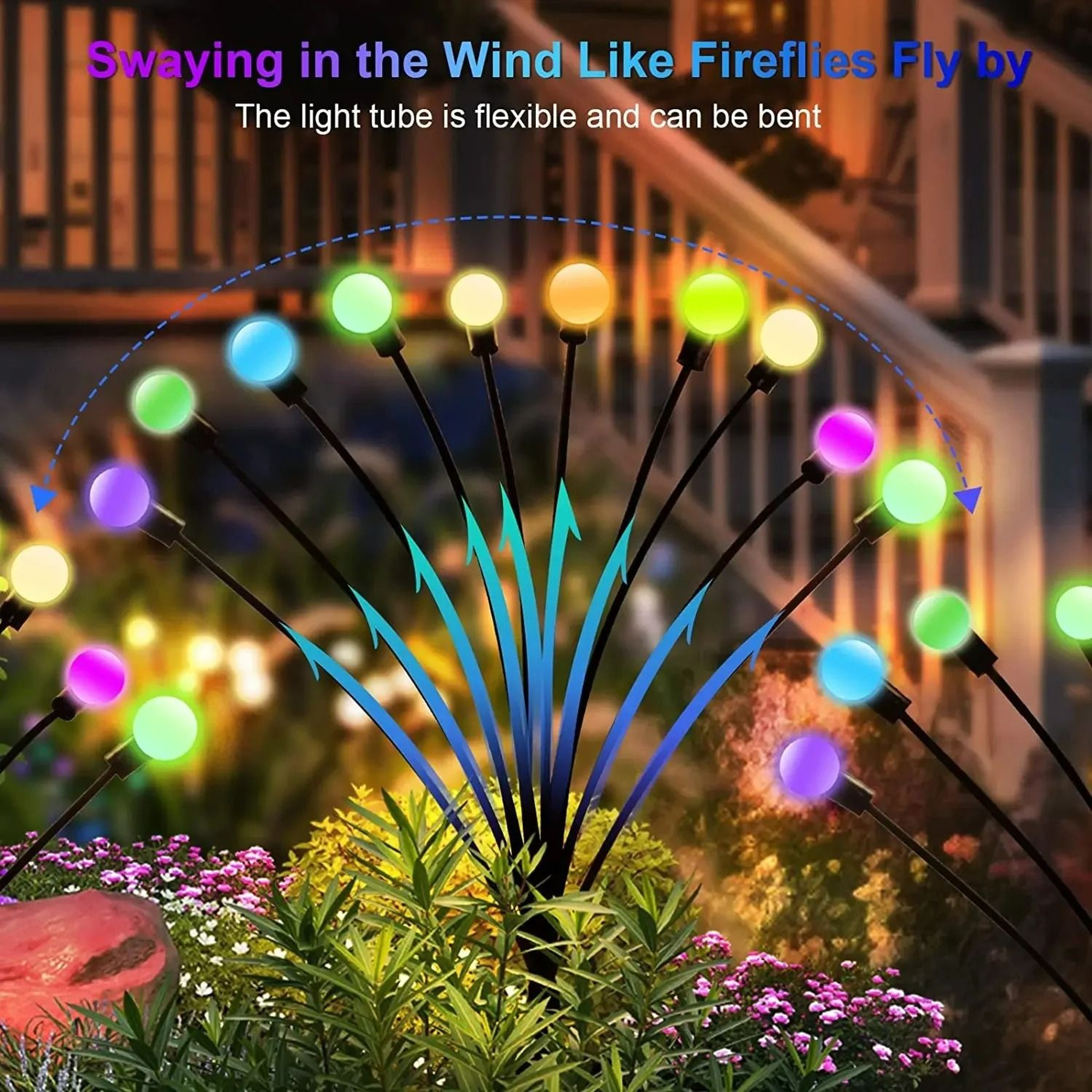 Solar Garden Firefly Light  Outdoor Pathway Accent Decor 4