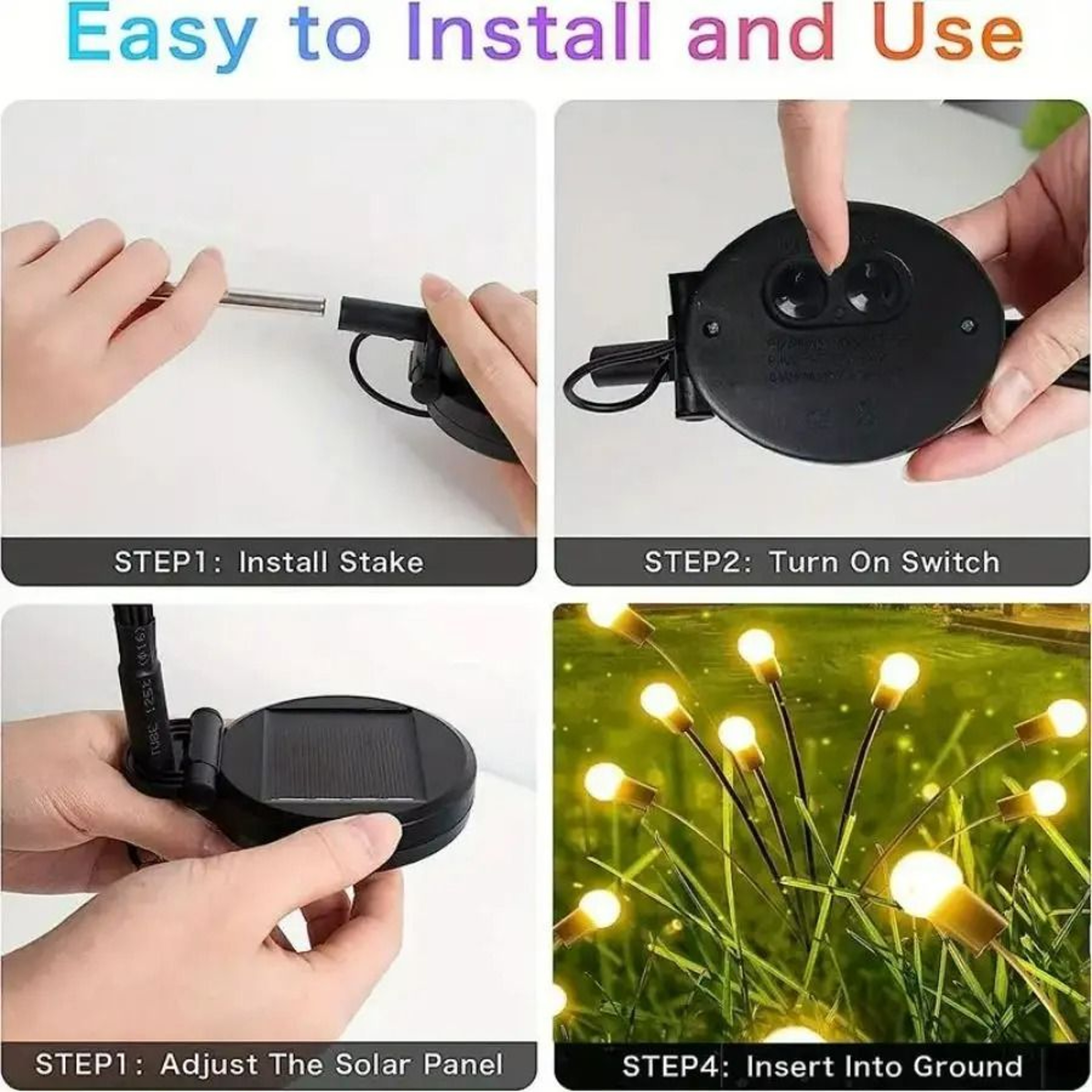 8LED Solar Firefly Garden Lights  Vibrant Outdoor Pathway Accent 5