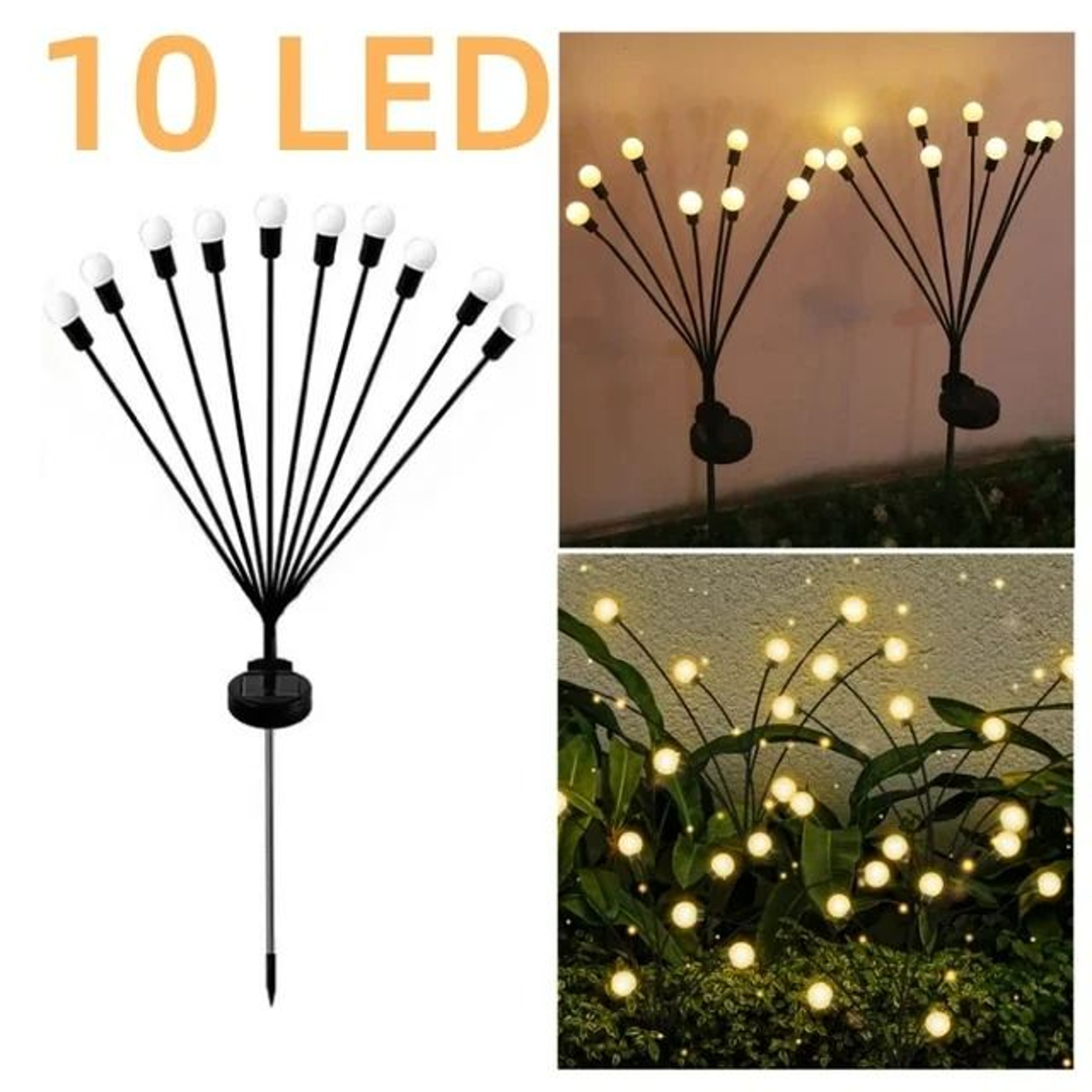 610 LED Solar Firefly Lights  Outdoor Holiday Swaying Accent 6