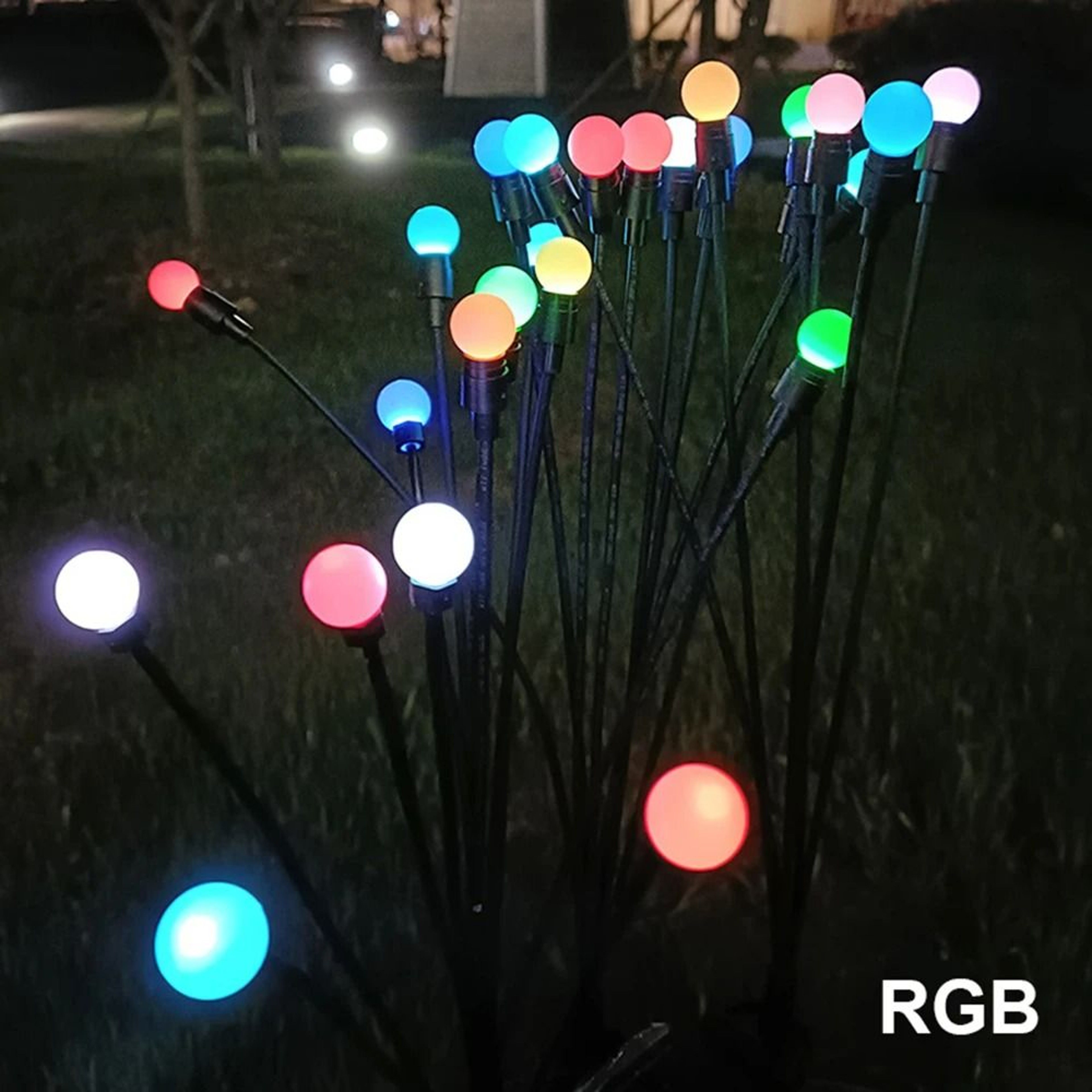 Solar LED Firefly String  Fairy Pathway Lights  Landscape Garland Accent 6
