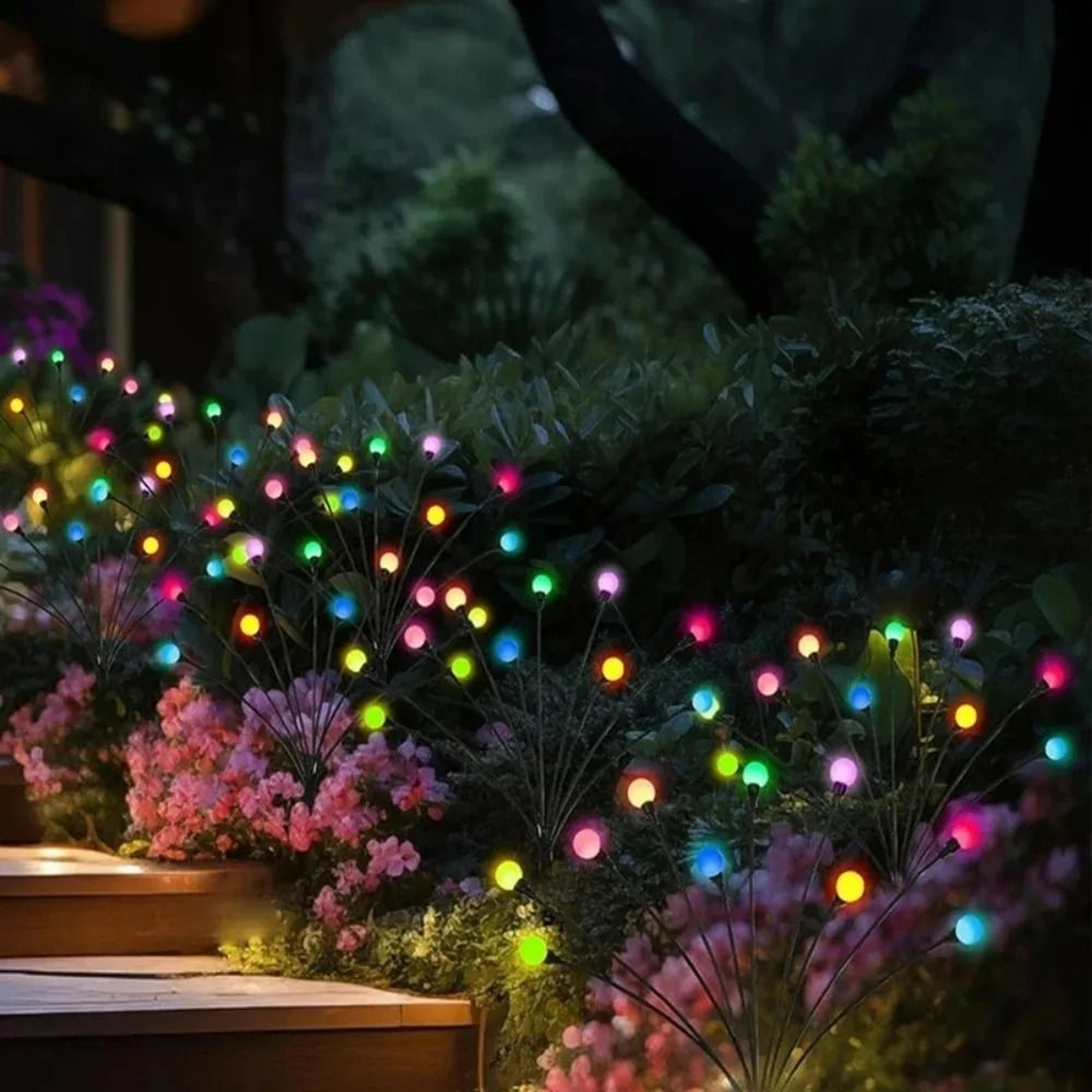 Outdoor Solar Firefly Lights  Ball String Garden Stake Accent 5