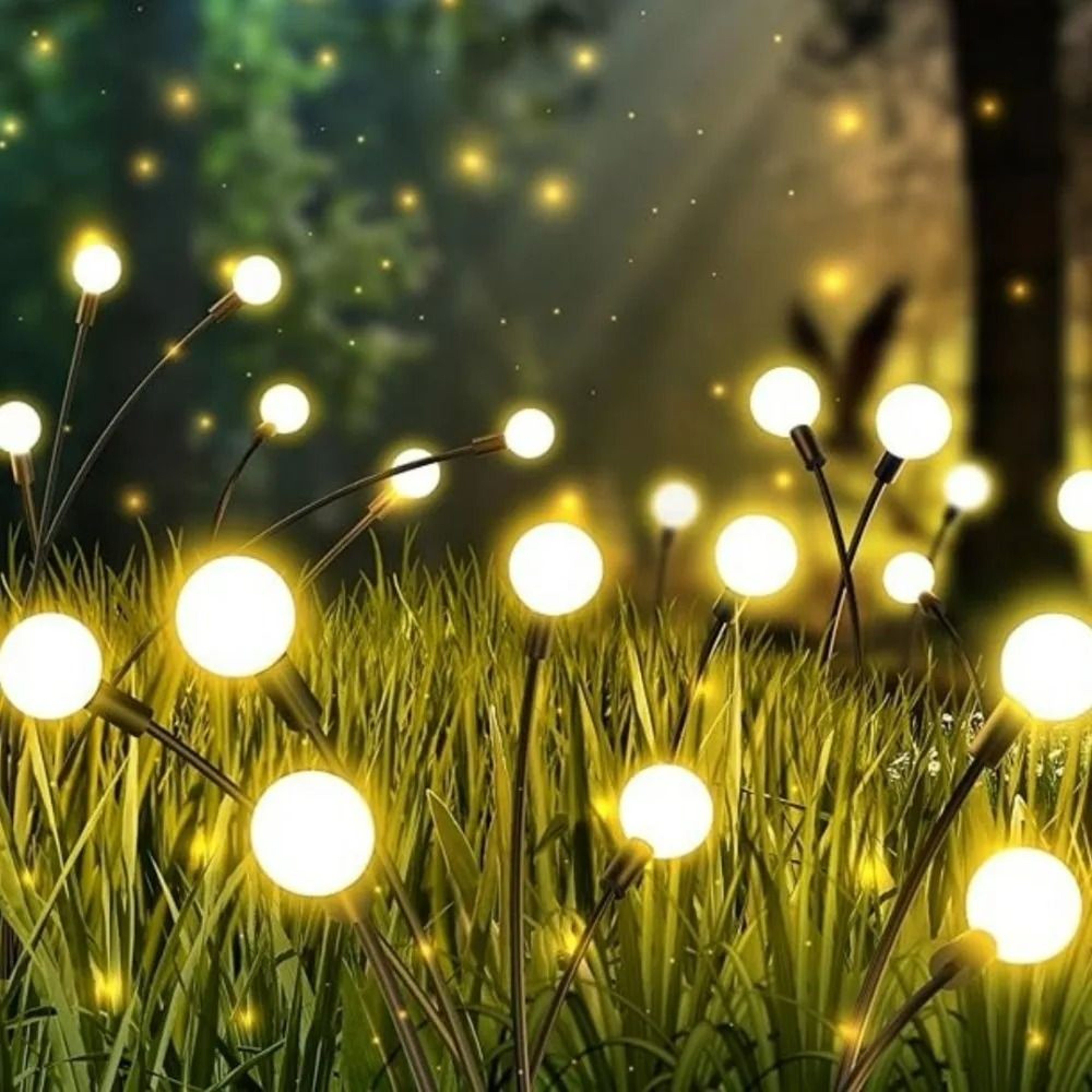 Outdoor Solar Firefly Lights  Ball String Garden Stake Accent 0