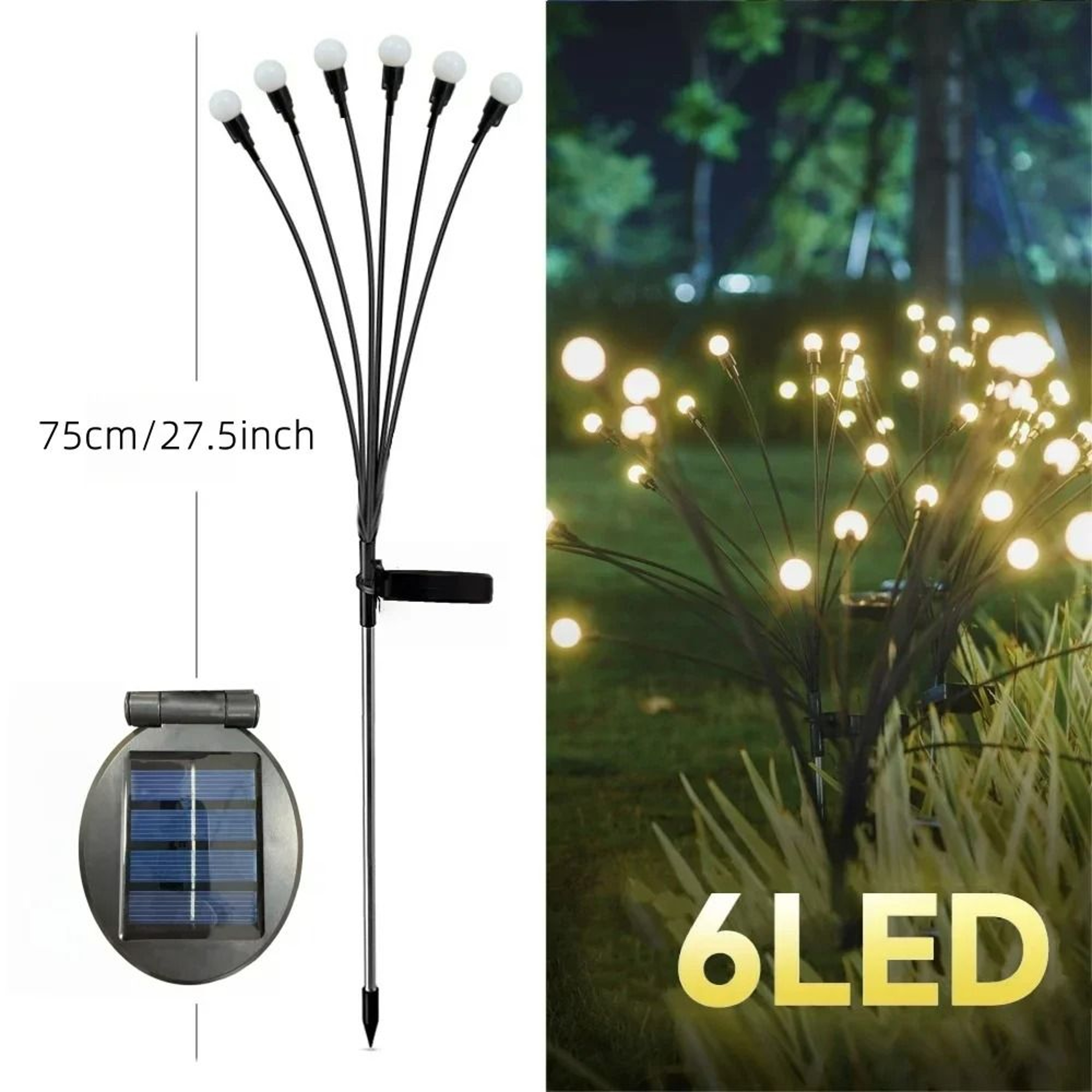6810 LED Solar Firefly Garden Lights  WindSwaying Pathway Accent 7