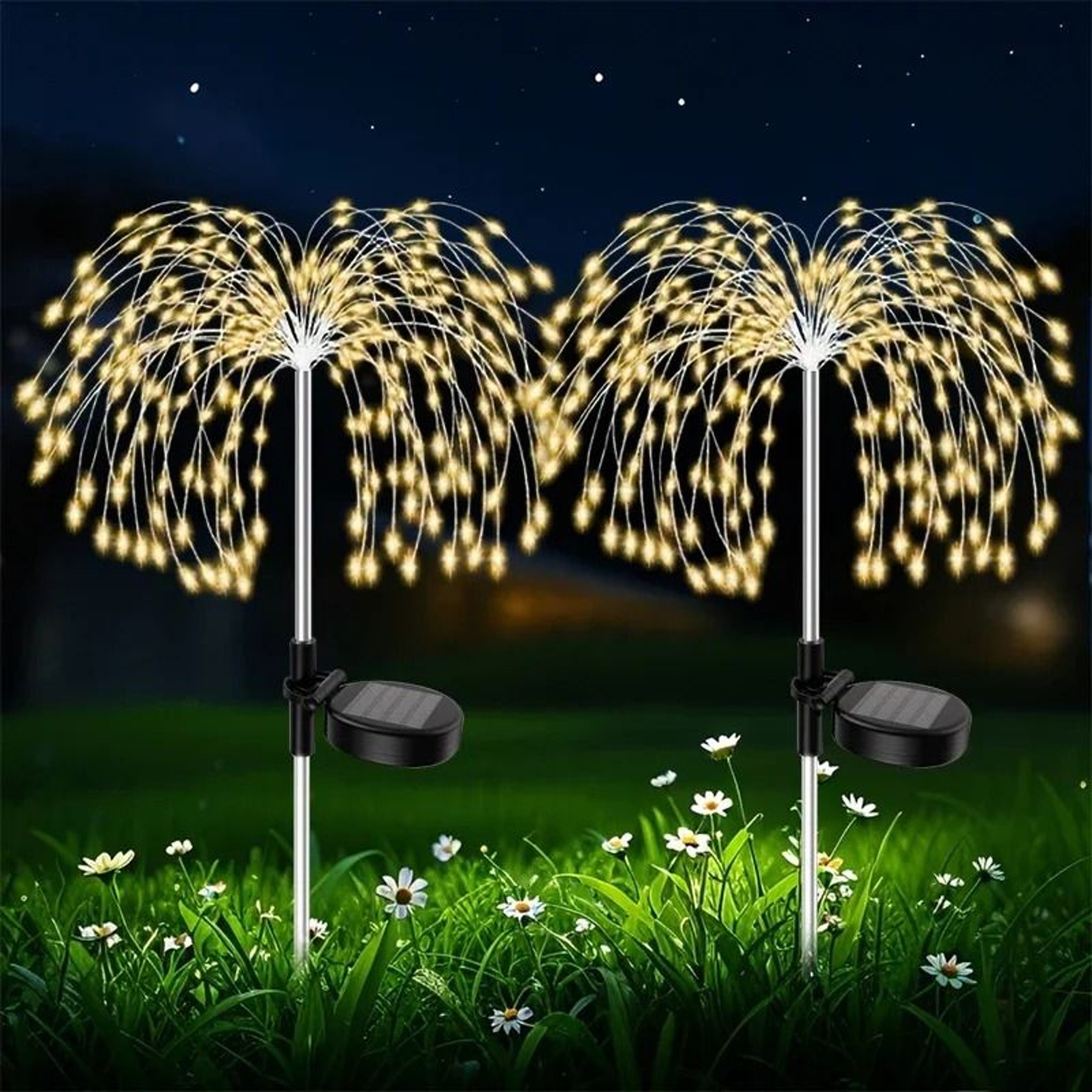 200LED Solar Powered Firework Pathway Lights  Yard Decor 8