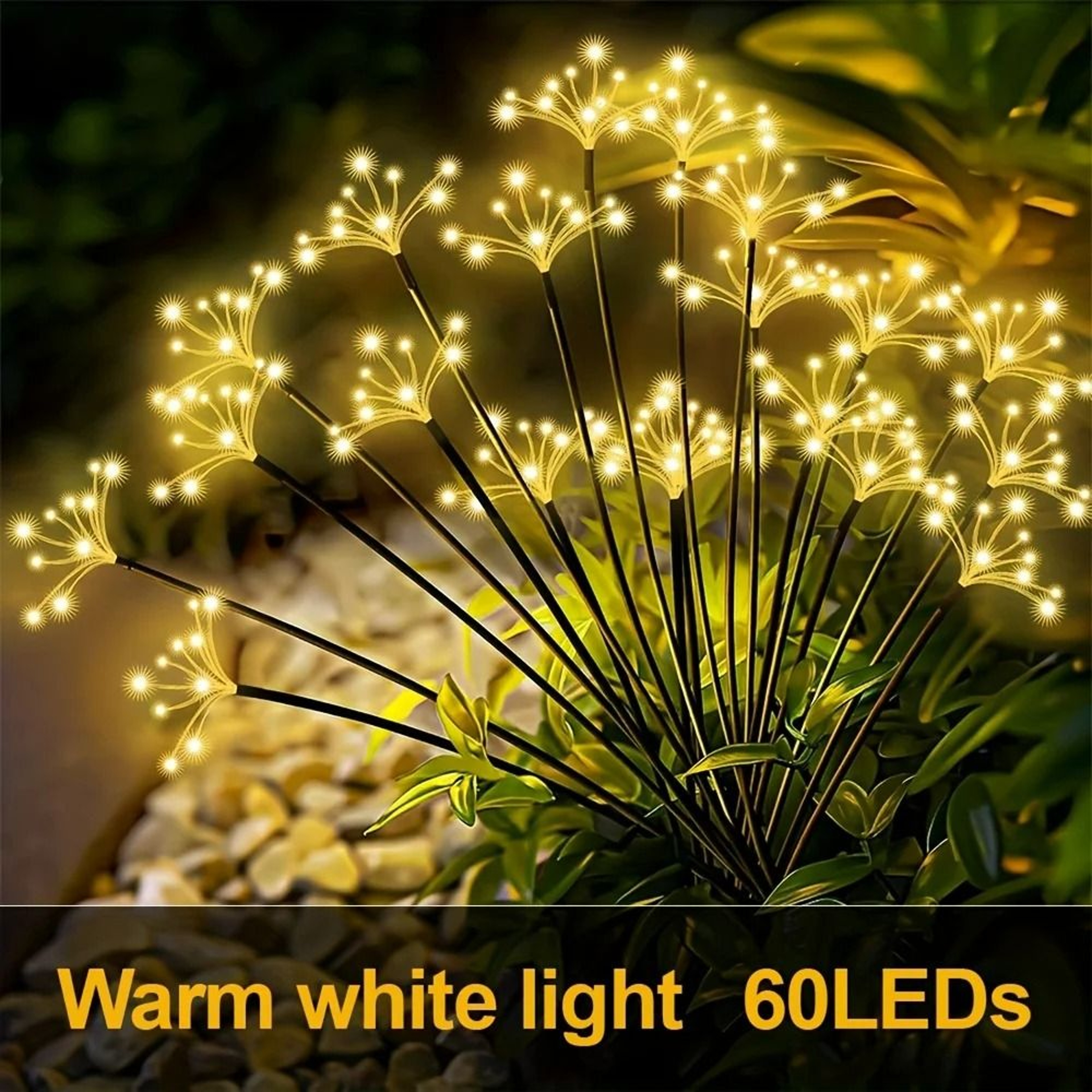 Solar Firework Lights Warm White 60LED Outdoor Garden  Holiday Decor 3