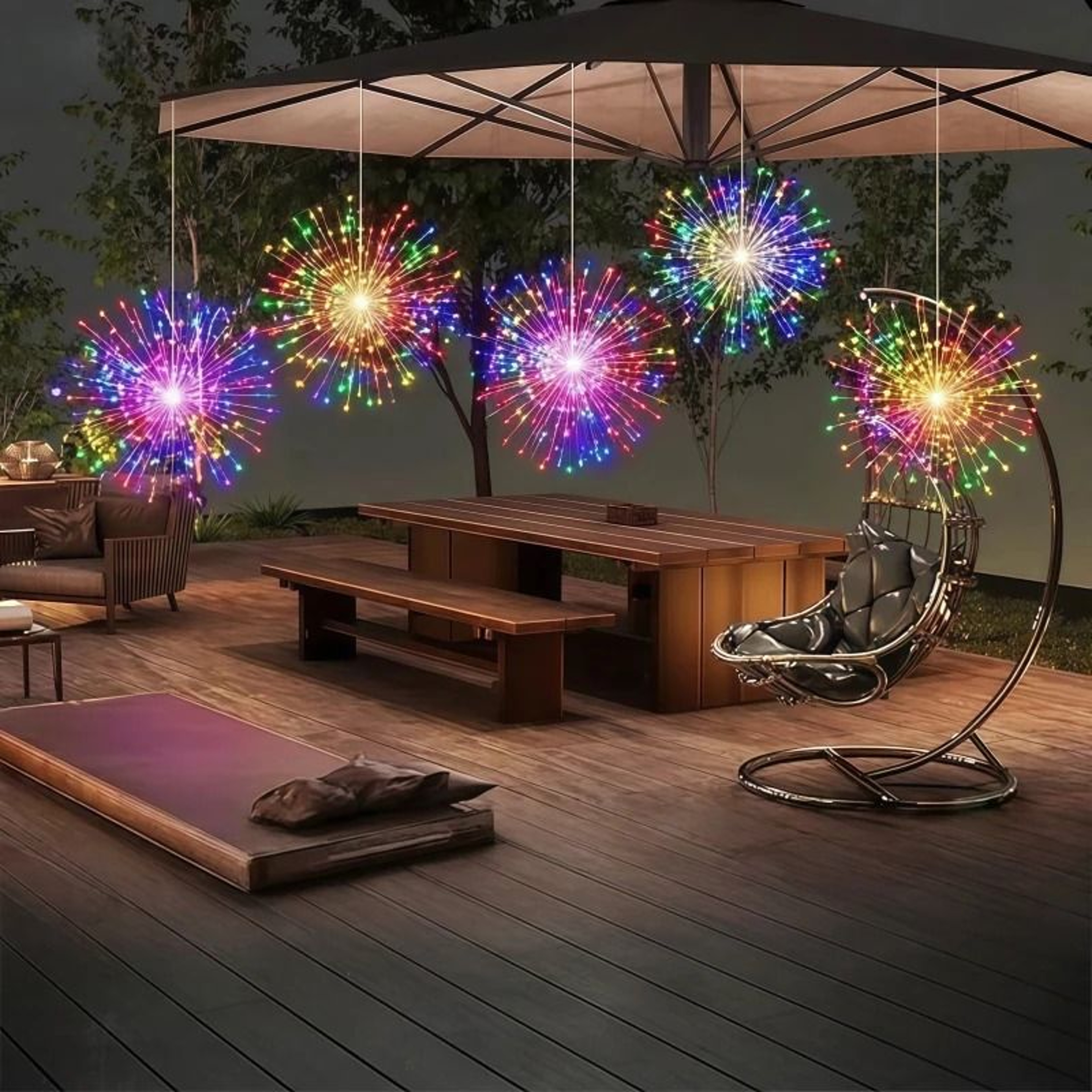 Solar Hanging Firework Lights For Eaves  Outdoor Yard Decor 8