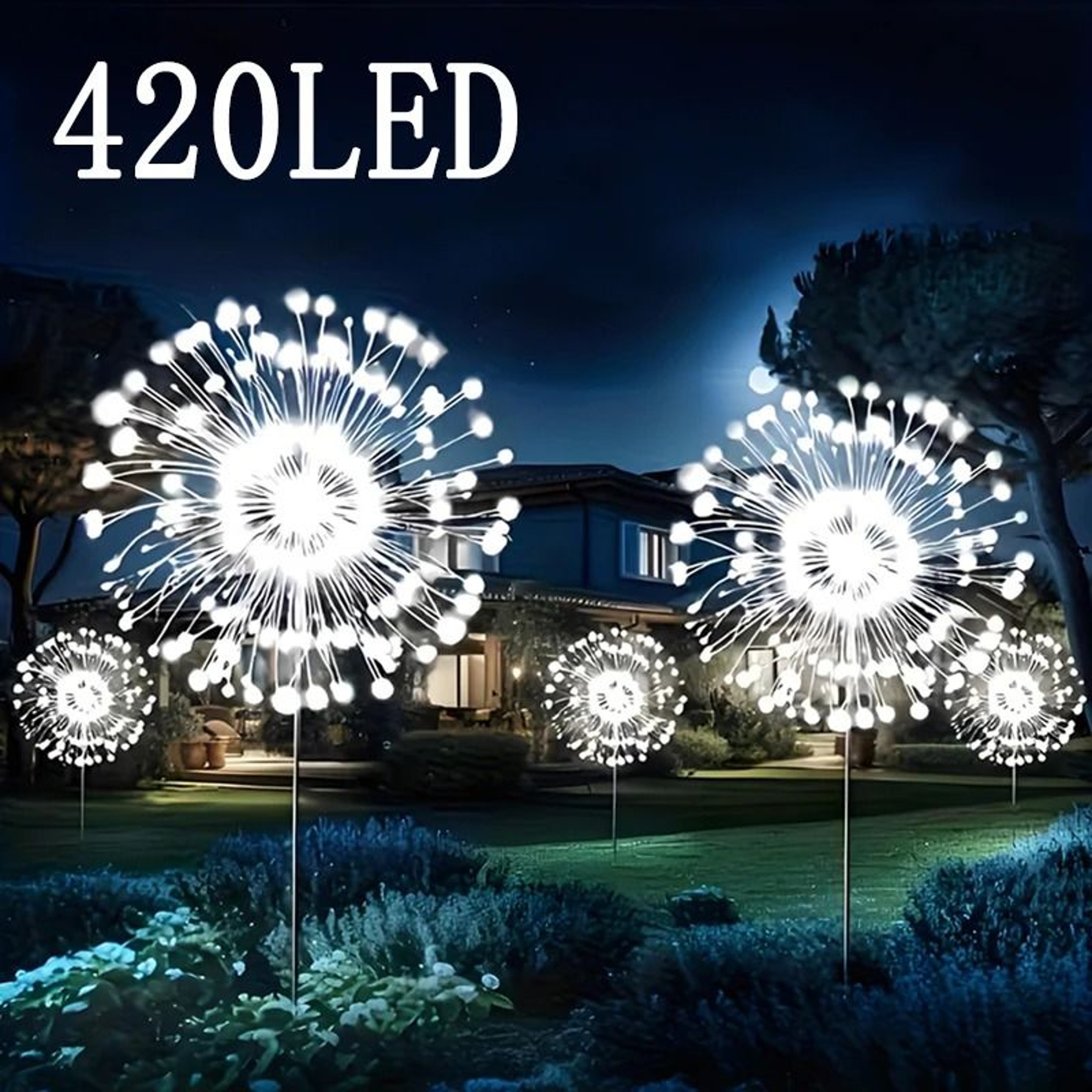 Solar Outdoor Firework Lights Waterproof LED Garden Decor 1