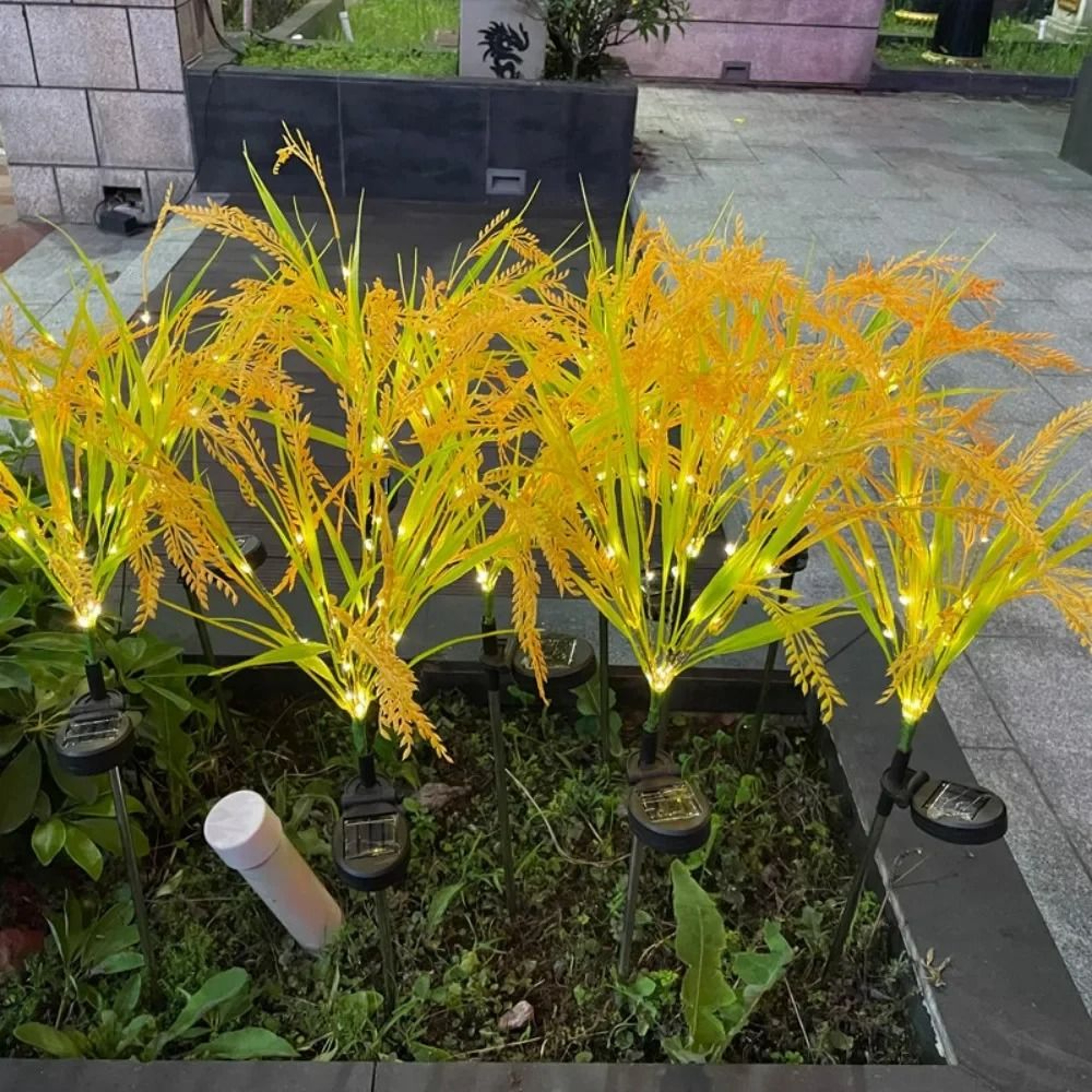 7 Head Solar Powered Wheat Ear Ground Mounted Lights 4