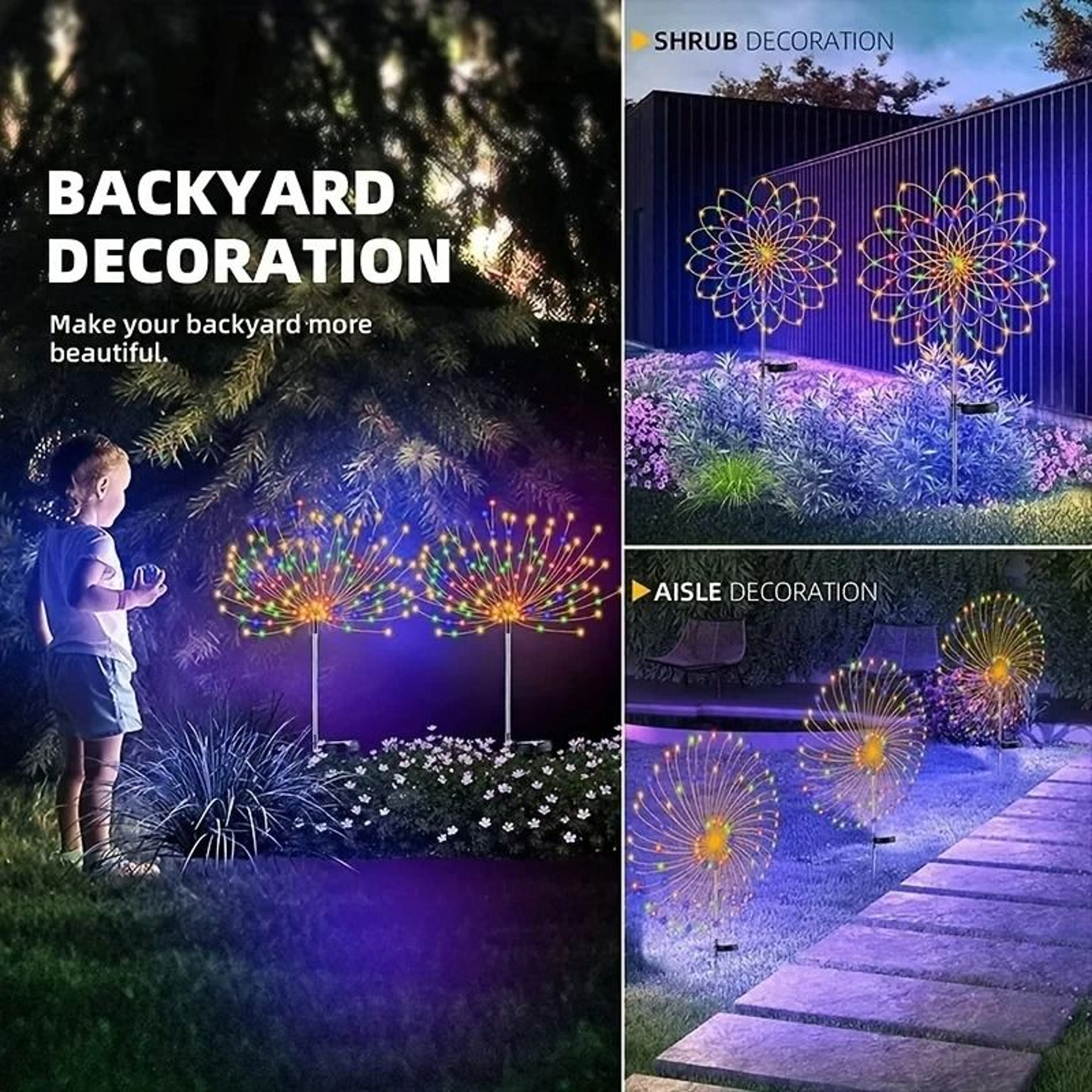 Solar Firework Lights Outdoor Waterproof Fairy String Lights 4