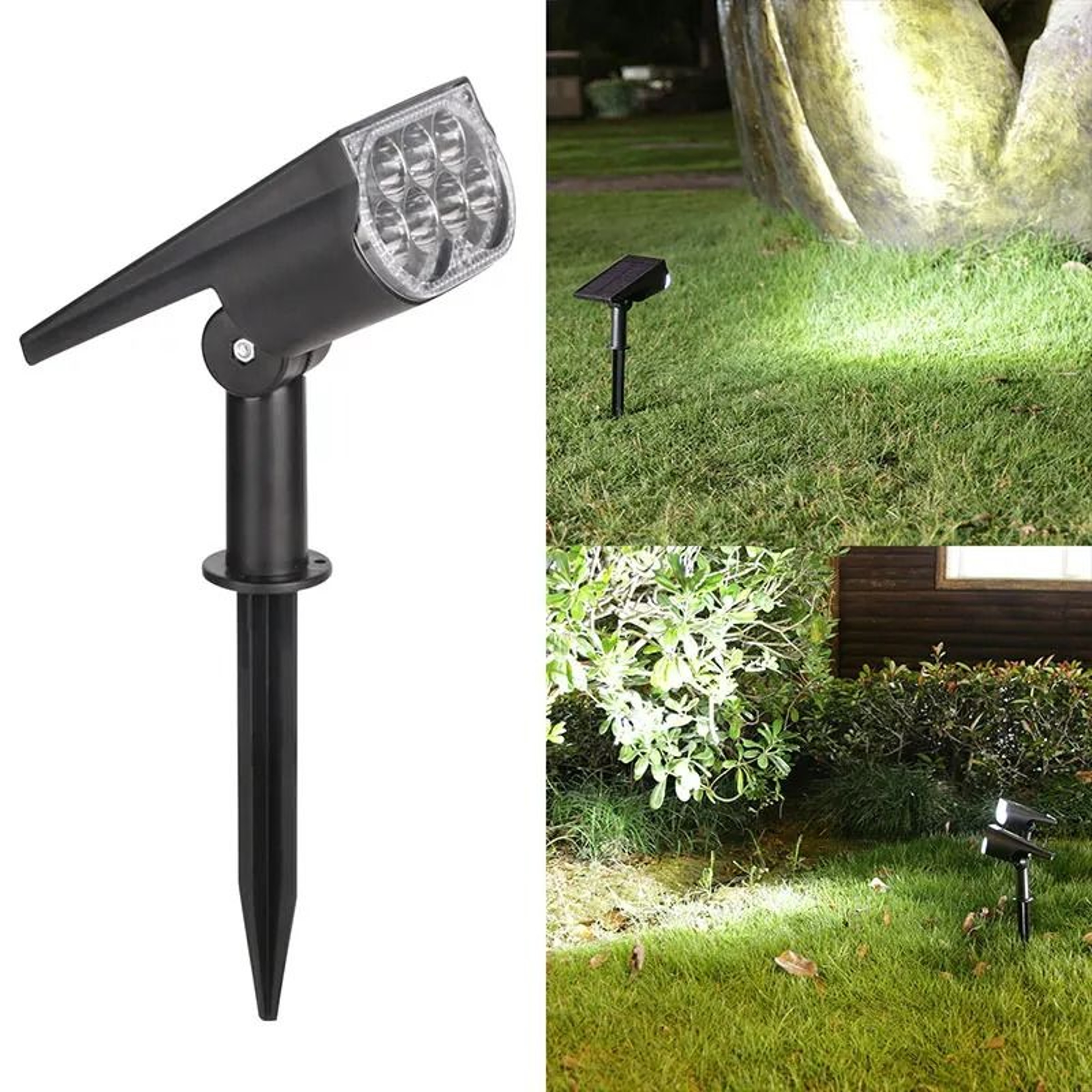 Solar Landscape Spotlights With Dual Ground And Wall Mount 12