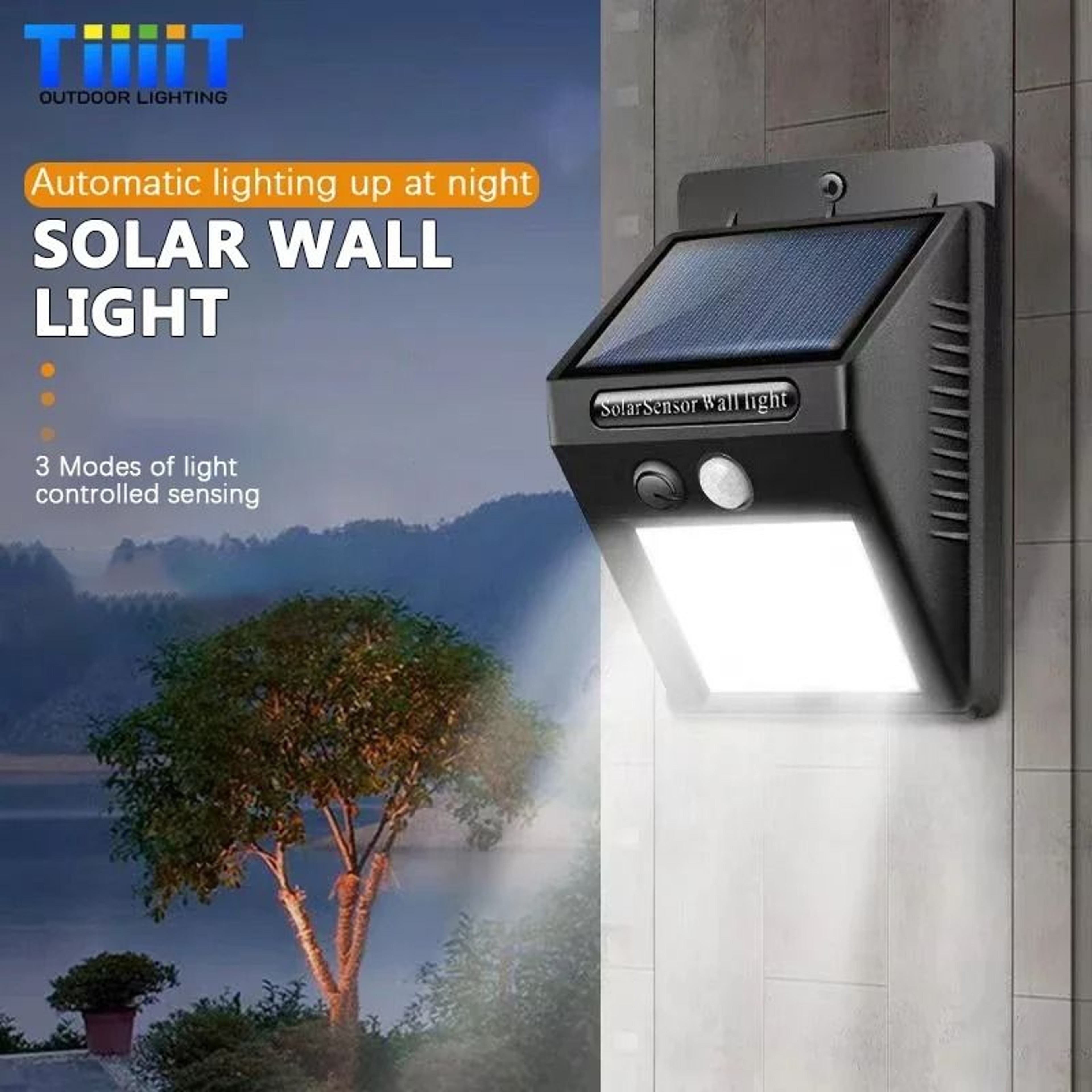 Modern Outdoor Solar Wall Lamp With PIR Motion Sensor 1
