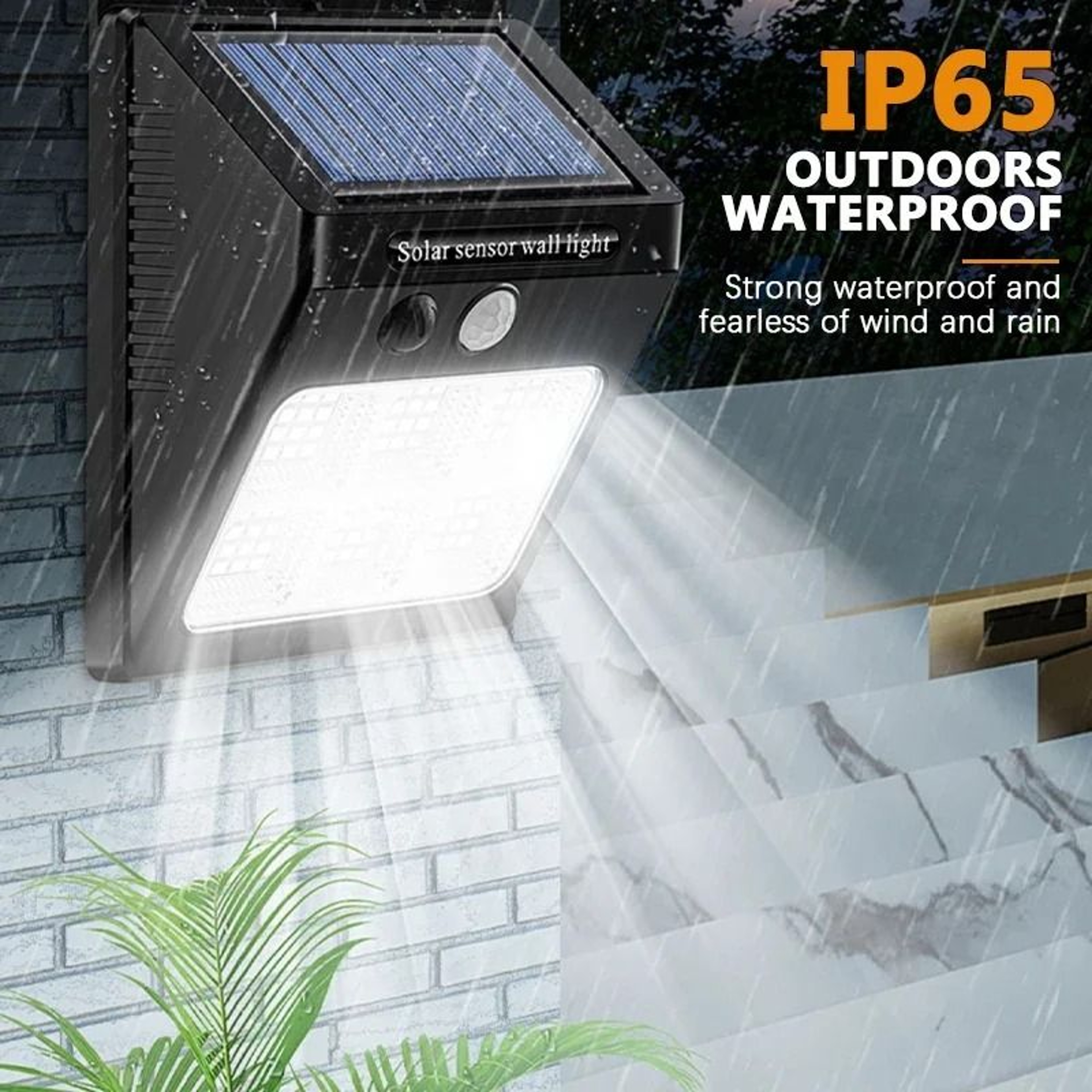 Modern Outdoor Solar Wall Lamp With PIR Motion Sensor 4