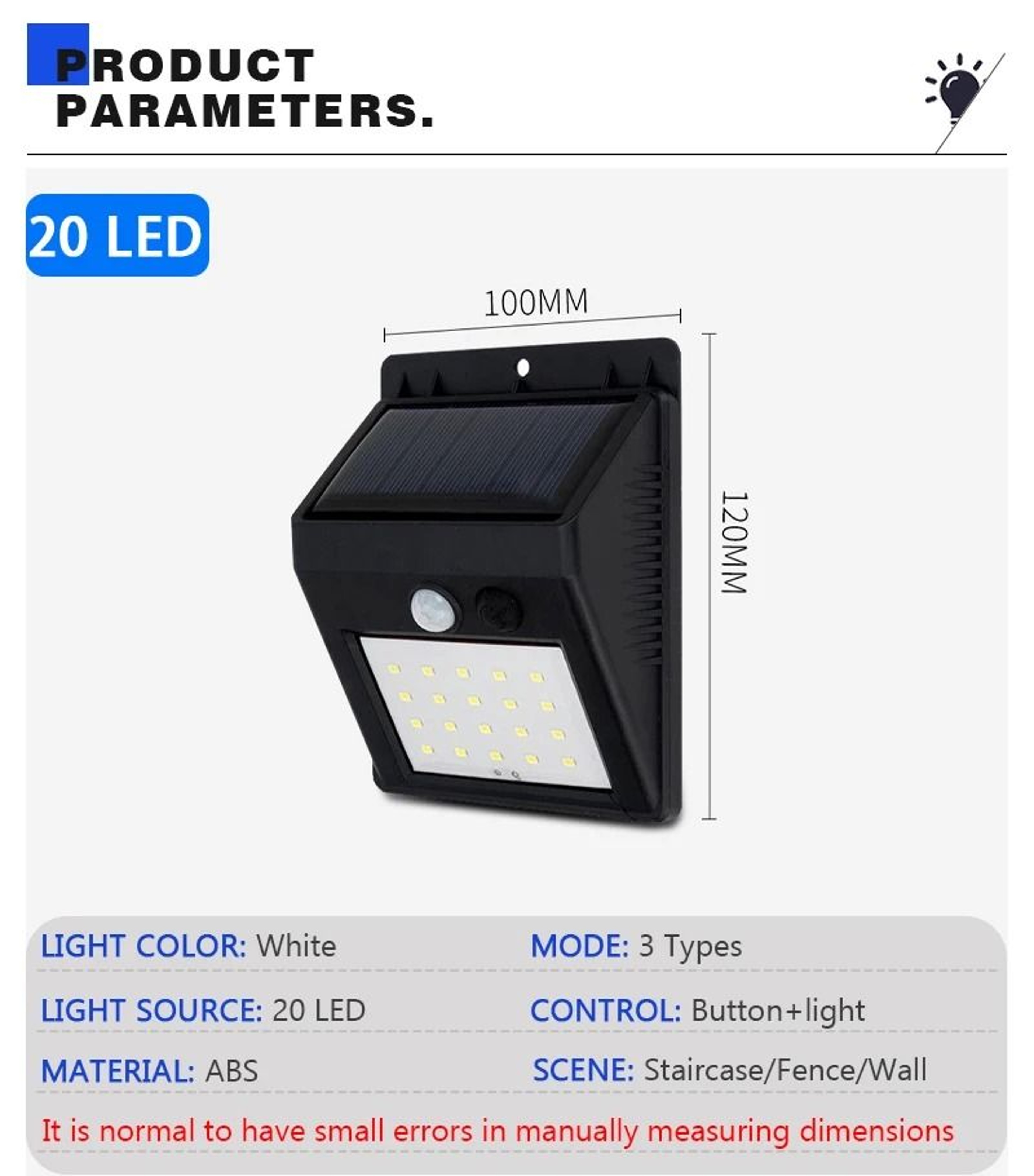 Modern Outdoor Solar Wall Lamp With PIR Motion Sensor 5