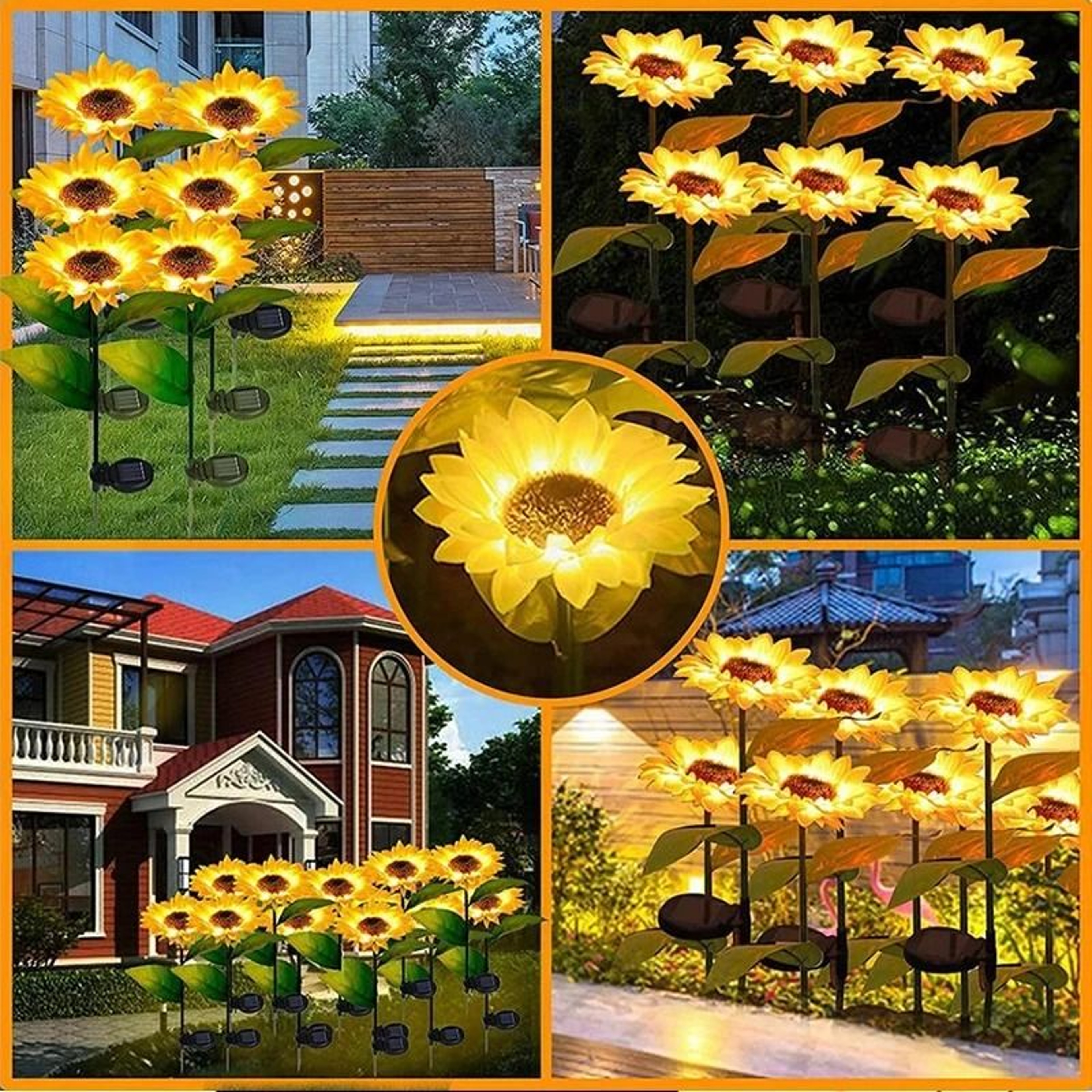 Solar Outdoor Sunflower Garden Stake Lights 4