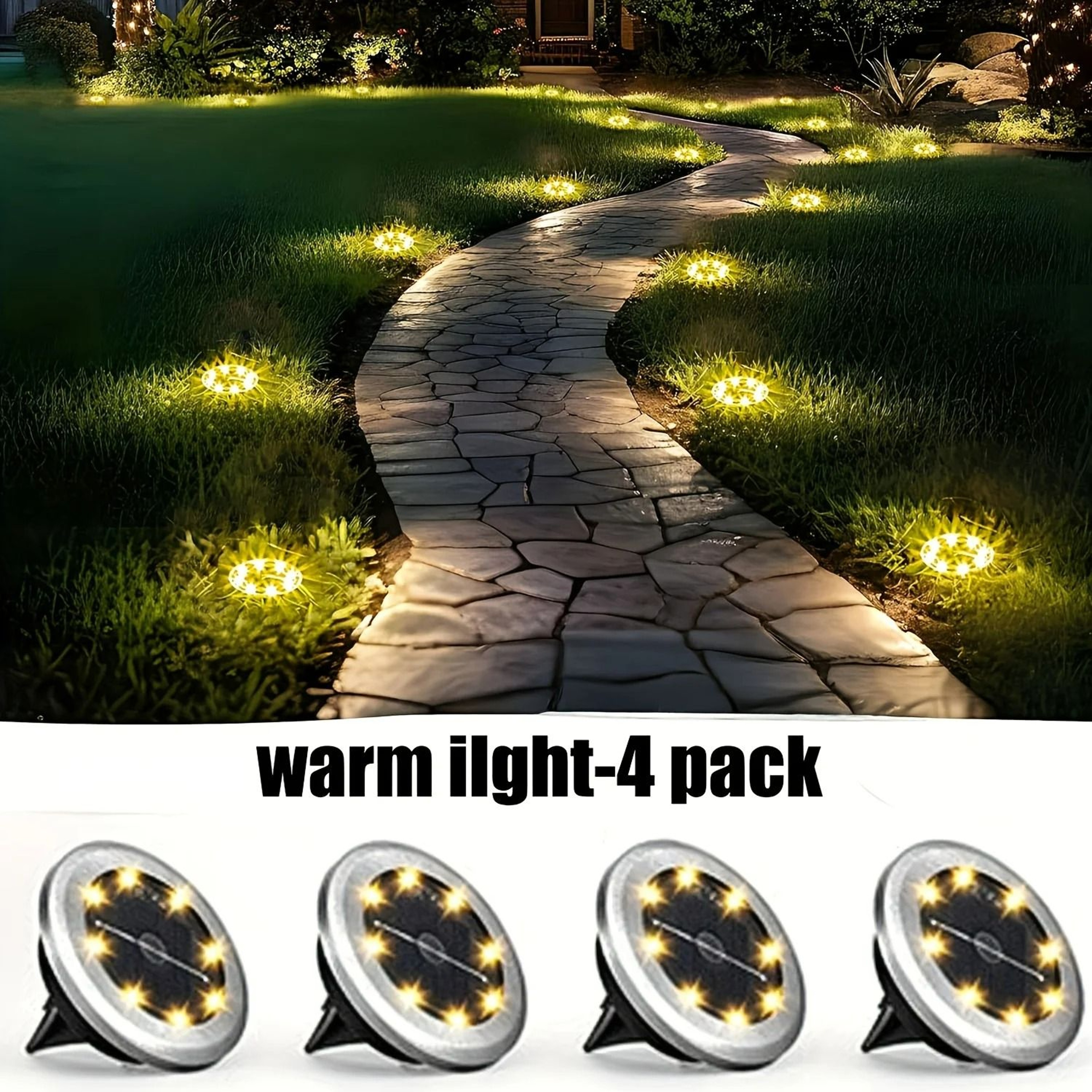 4 Mini Stainless Steel Rotating Solar Ground Lights 7
