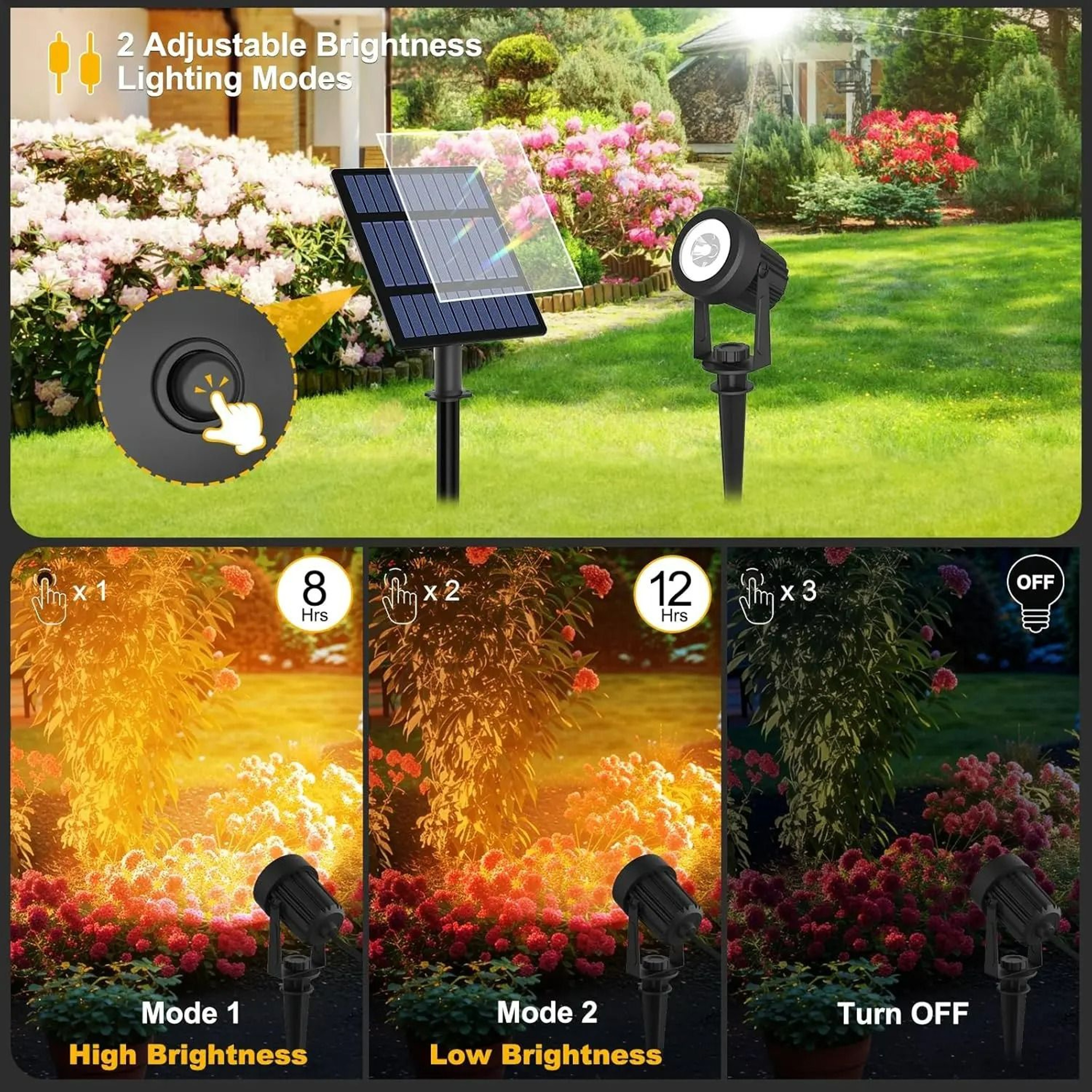 Solar Outdoor Adjustable LED Landscape Spotlight 6