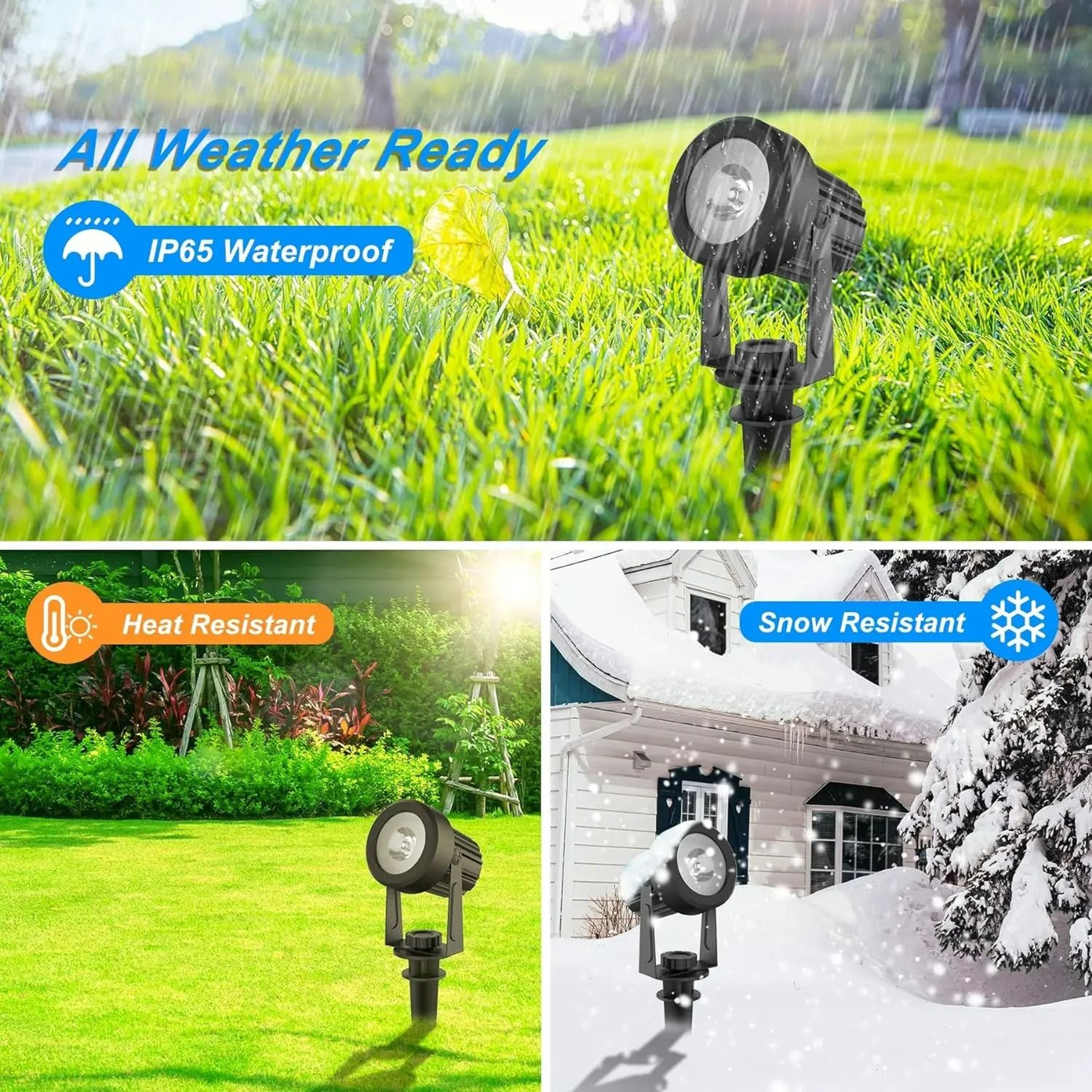 Solar Outdoor Adjustable LED Landscape Spotlight 4Pcs Set 1