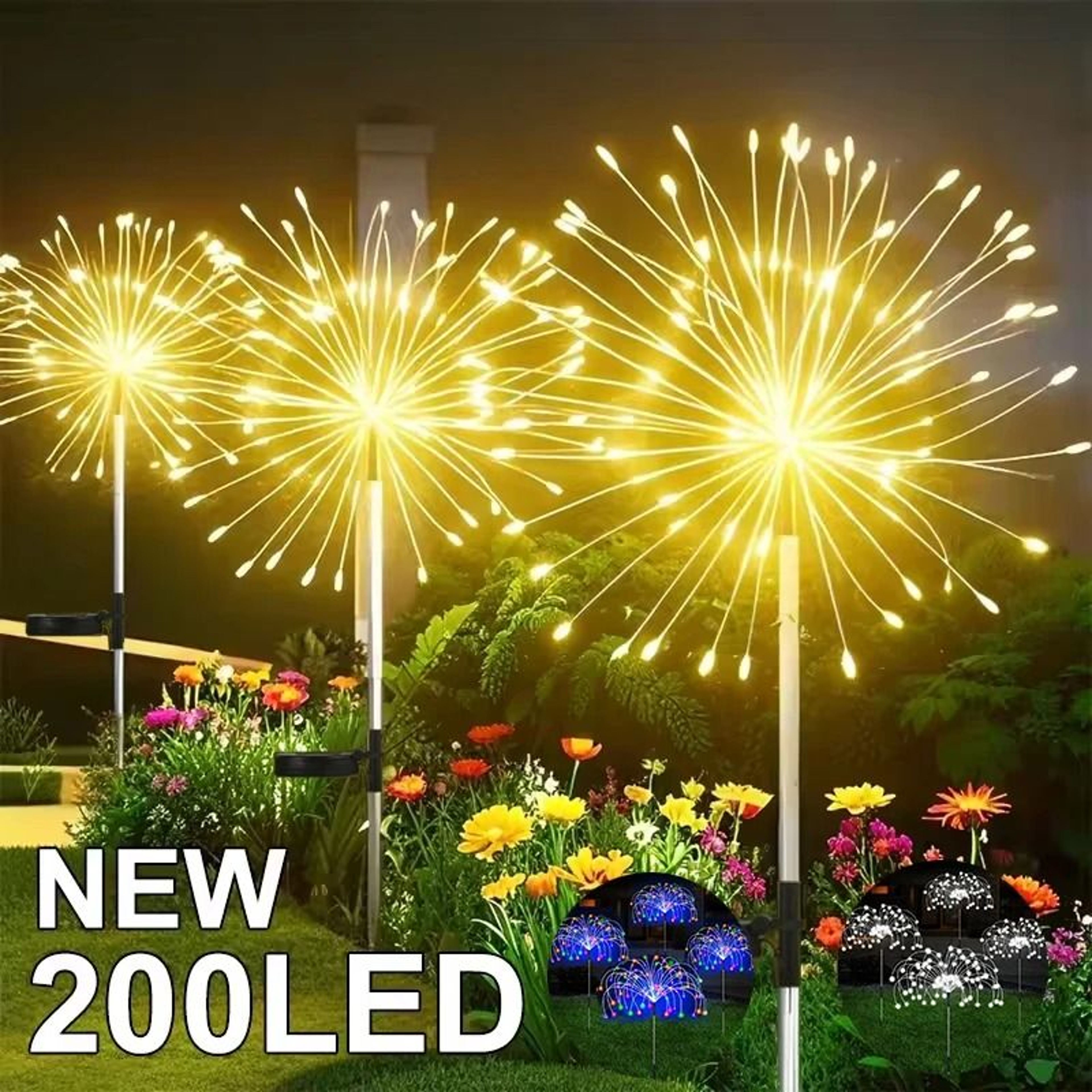 Solar Firework Dandelion Landscape Lawn Lamp 0