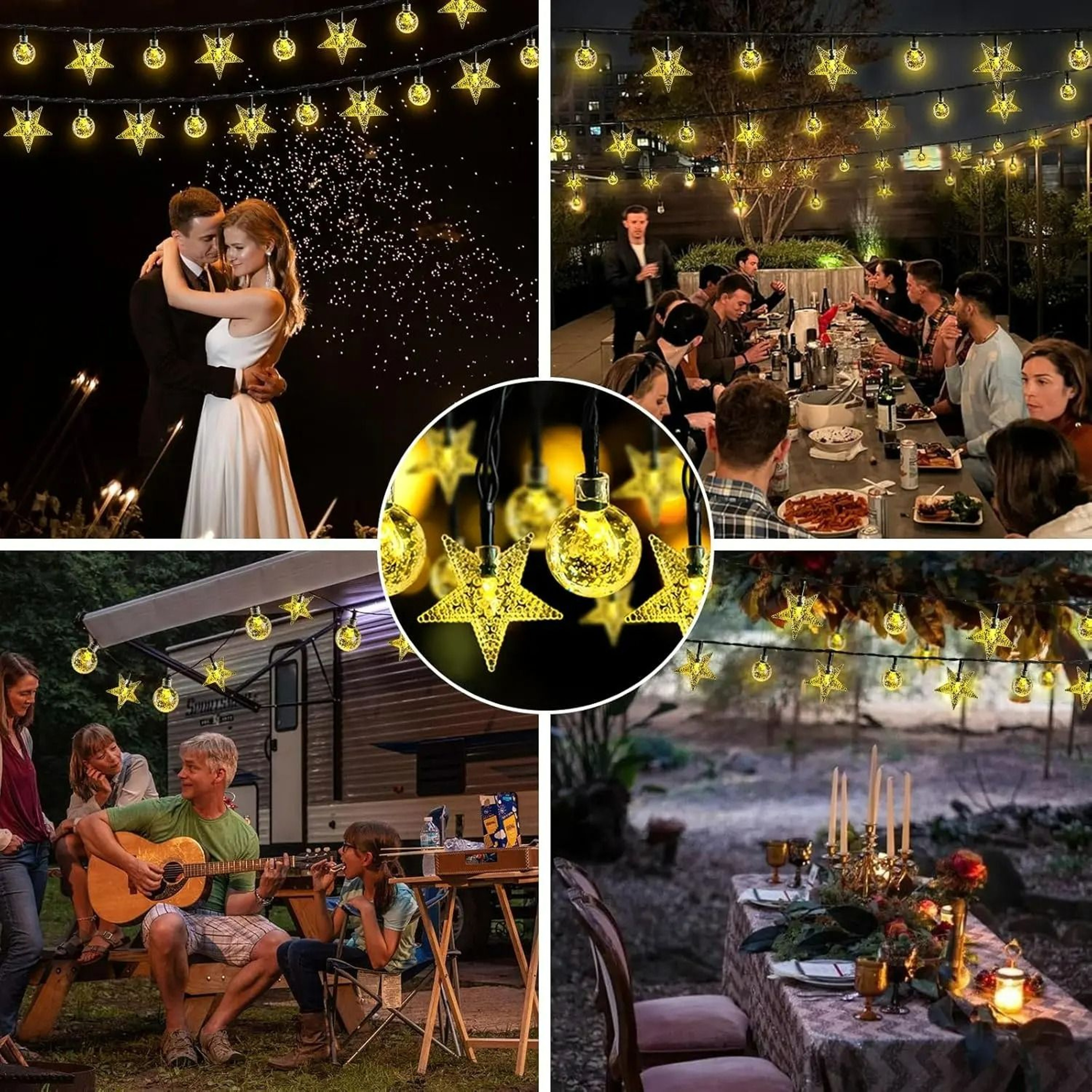 Solar Crystal Ball  Star Outdoor Decor String Lights 0