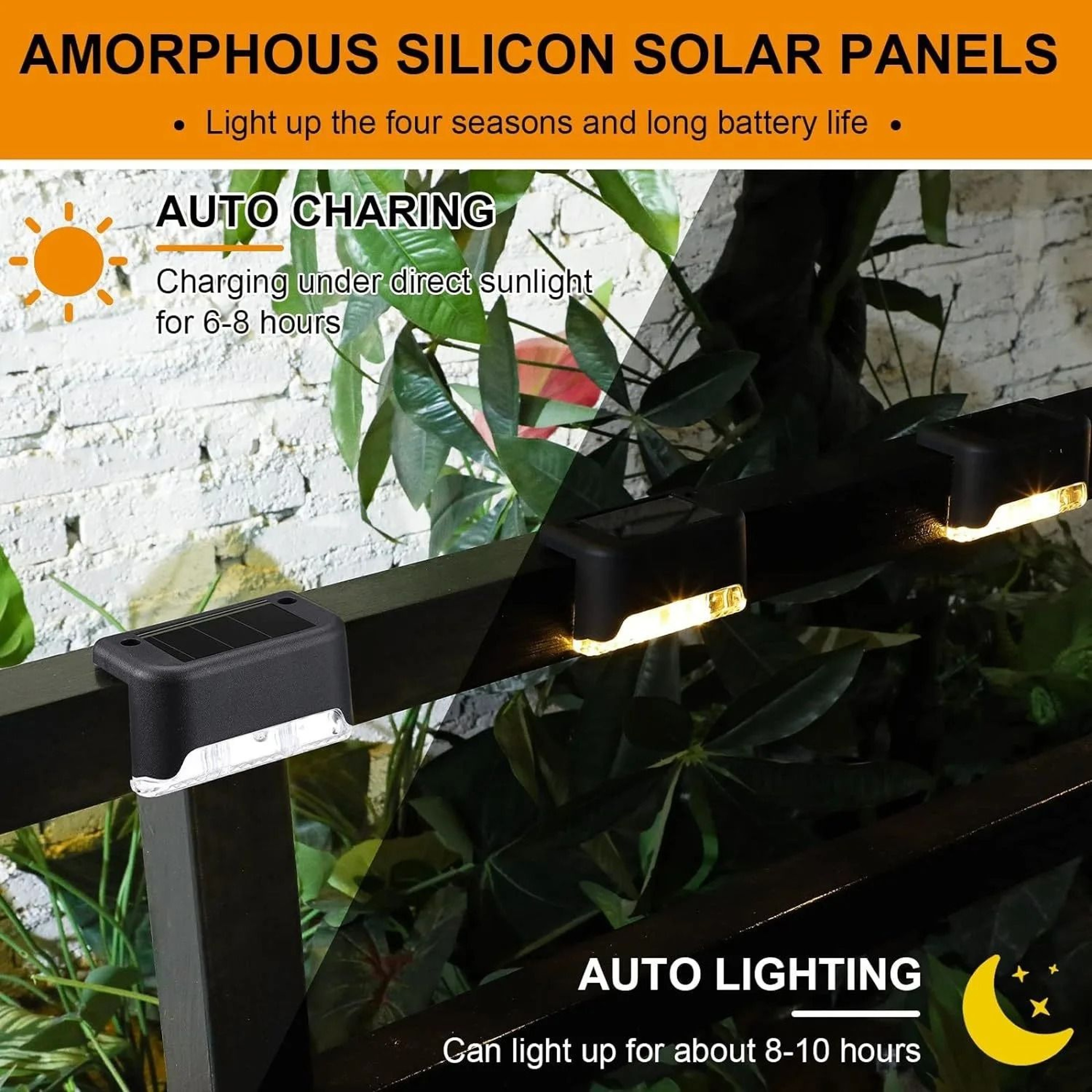Solar LED Outdoor Step  Fence Light 4Pack 3