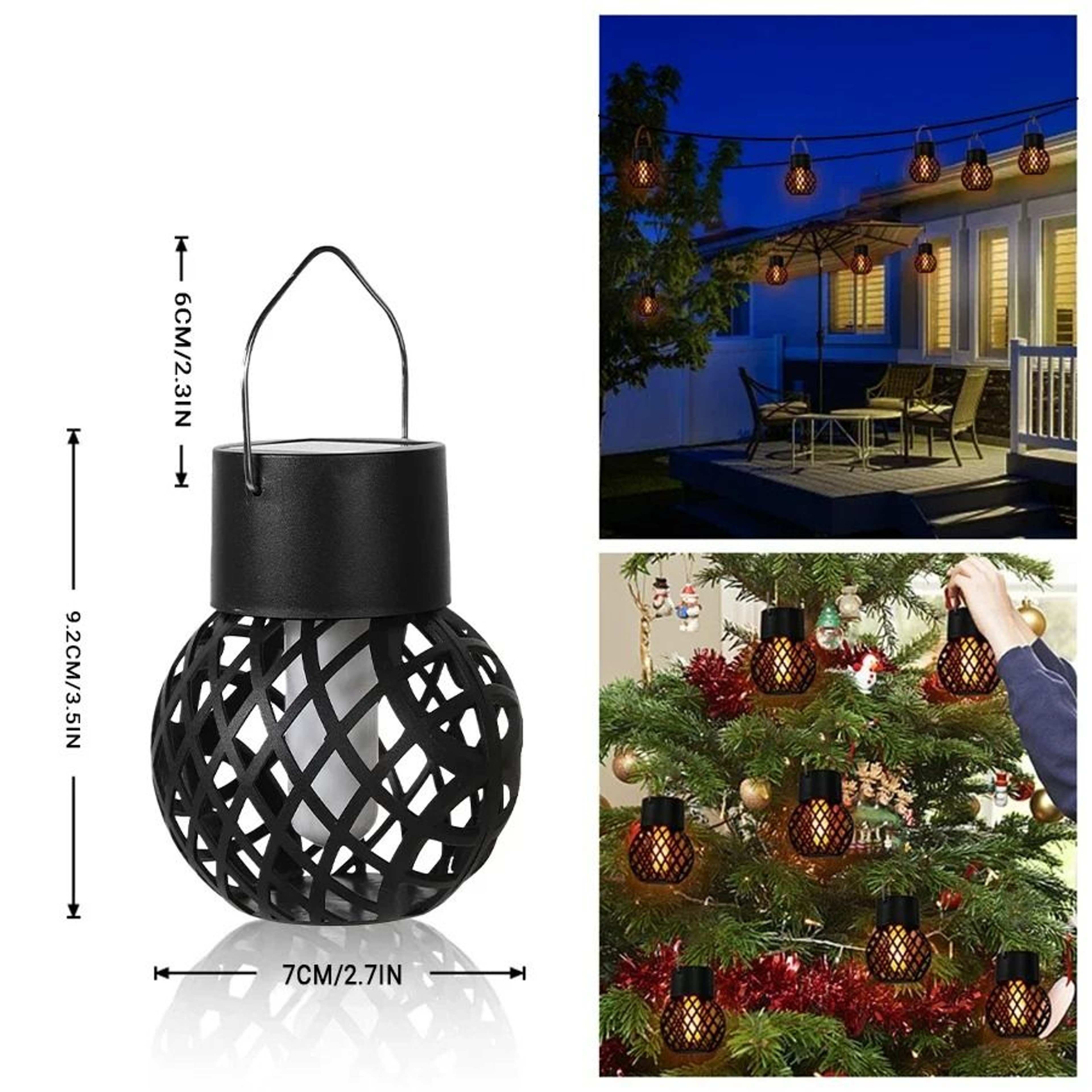 Solar Outdoor Flame Effect Hanging Lantern 4
