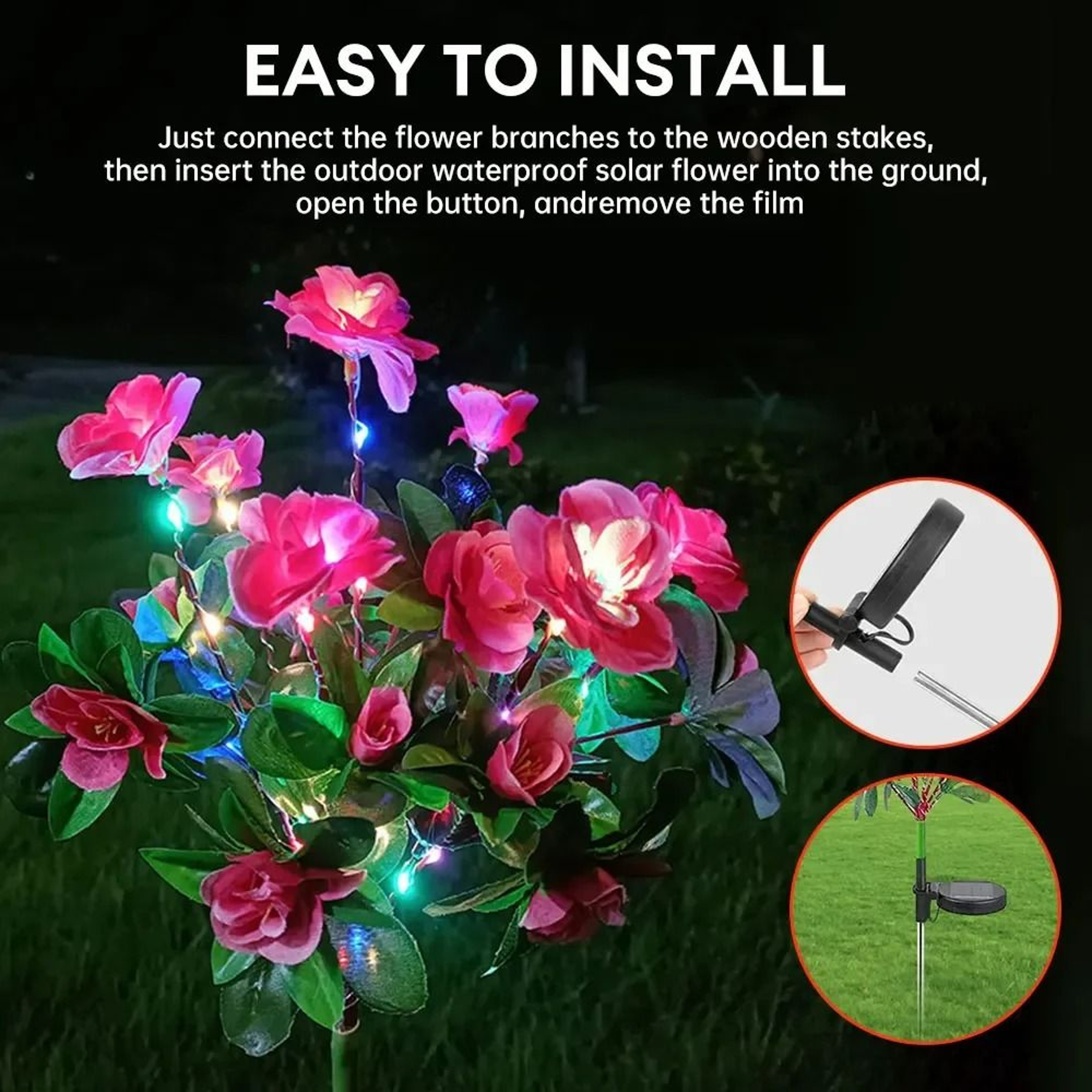 Solar LED Floral Garden Stake Light 4