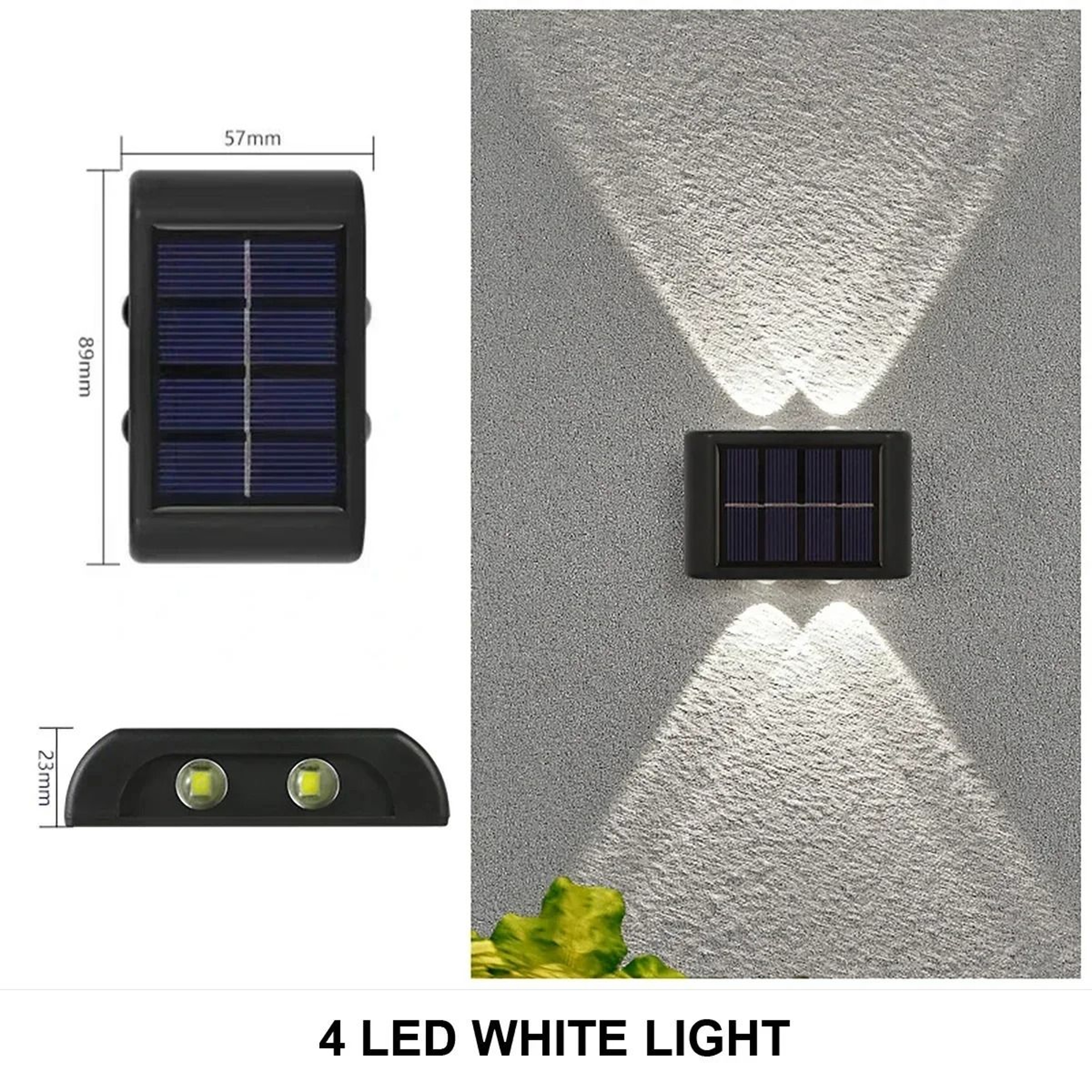 Solar LED Waterproof Up  Down Exterior Wall Lamp 2Pack 12