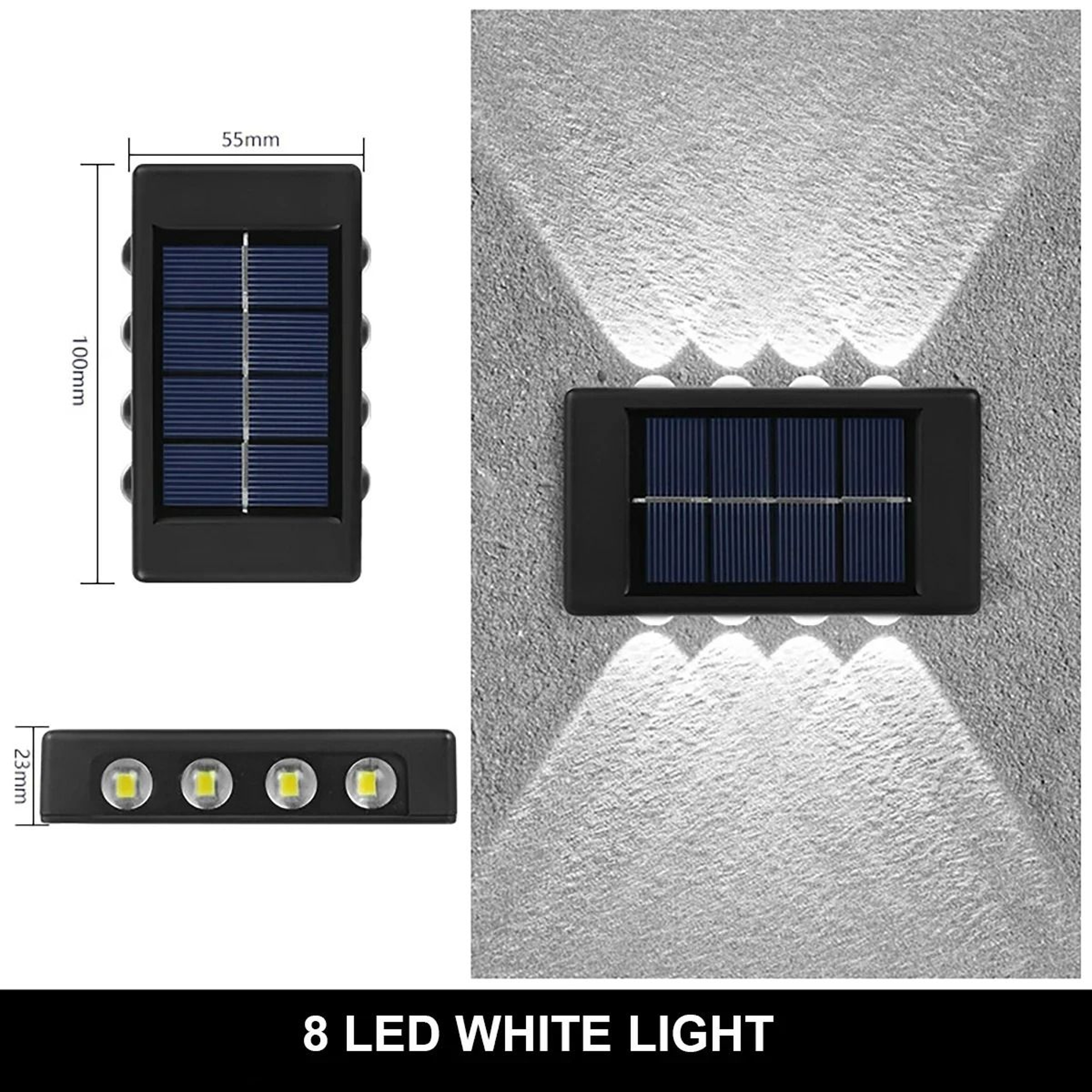 Solar LED Waterproof Up  Down Exterior Wall Lamp 2Pack 15