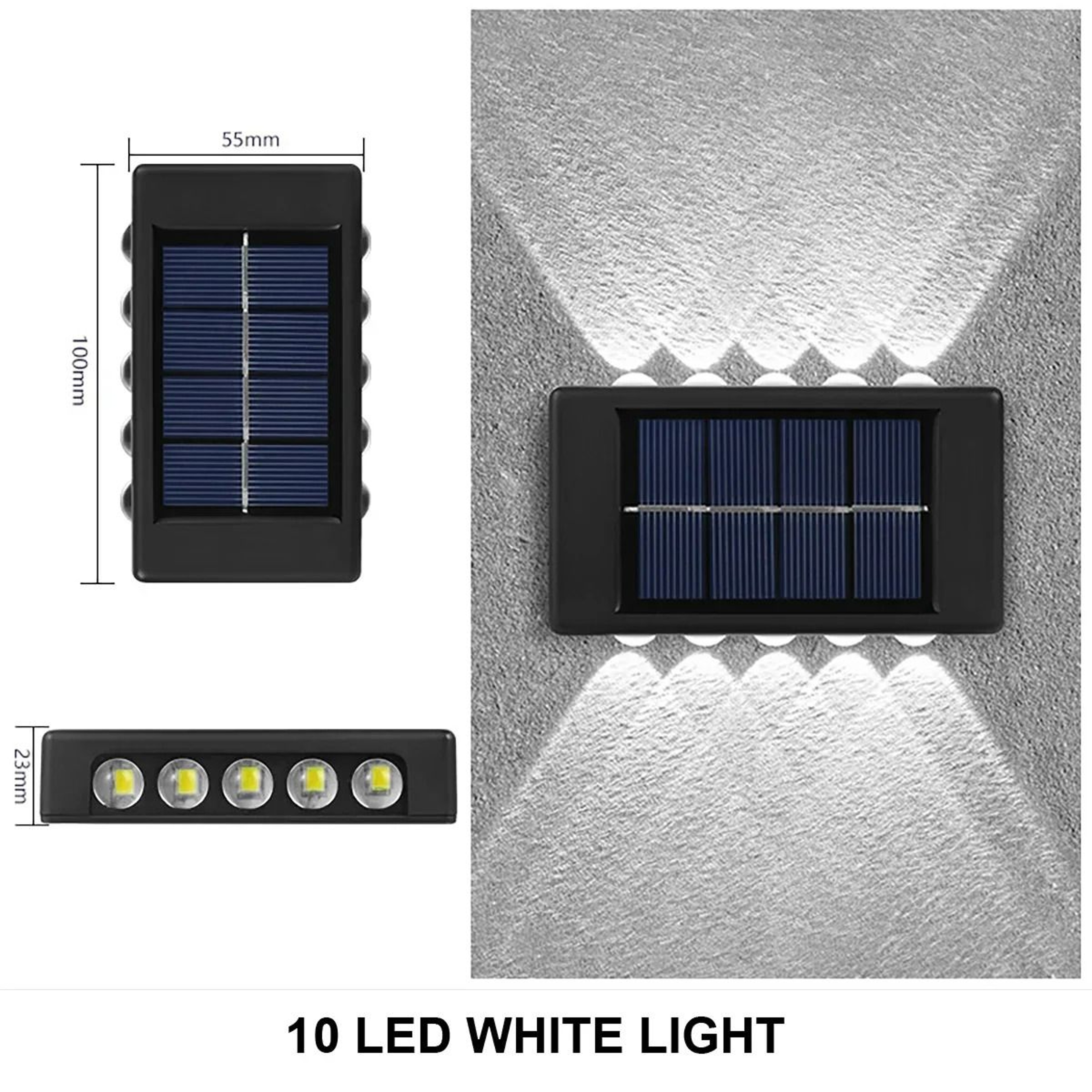Solar LED Waterproof Up  Down Exterior Wall Lamp 2Pack 16