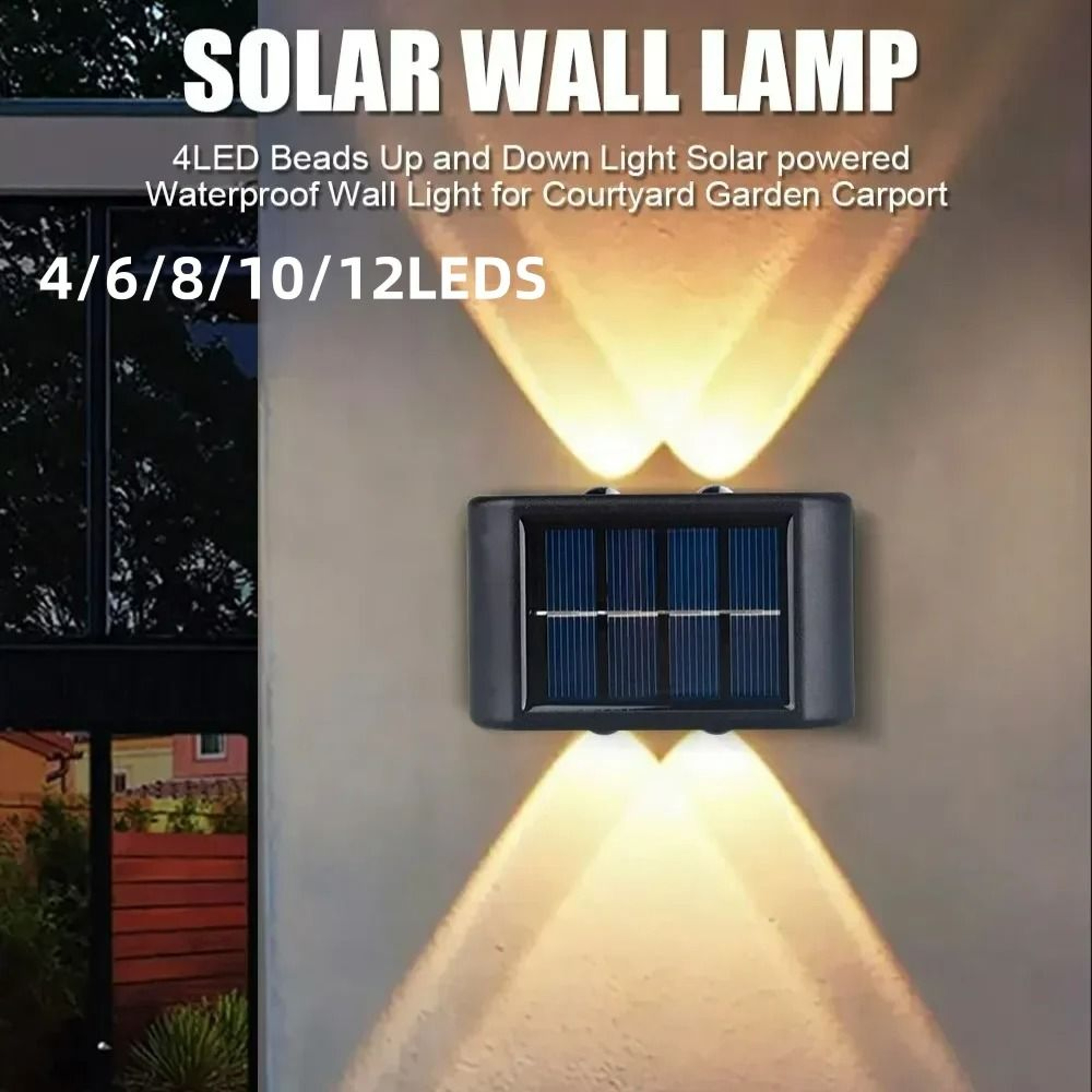Solar LED Outdoor DownLuminous Decorative Wall Light 1