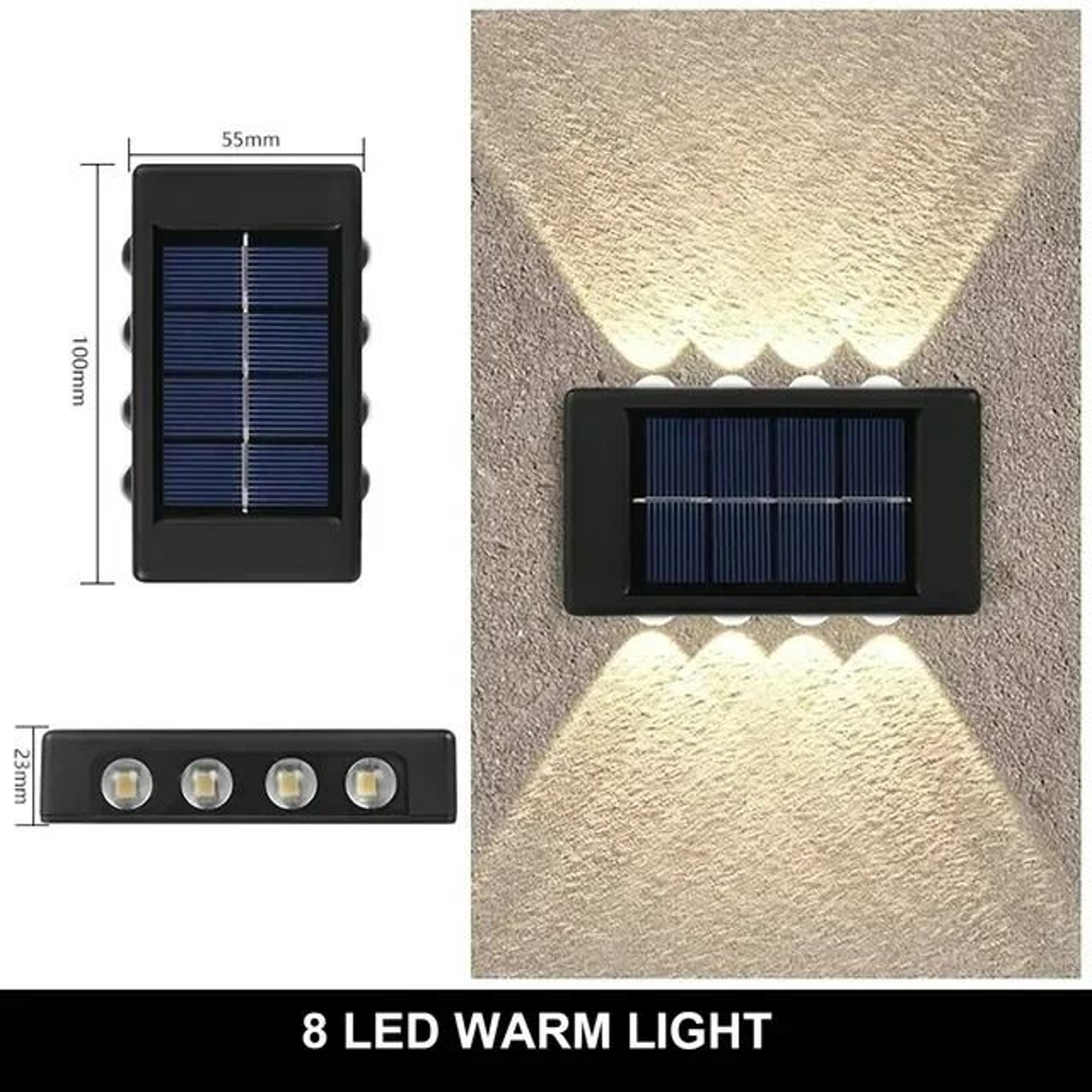 Solar LED Outdoor DownLuminous Decorative Wall Light 9