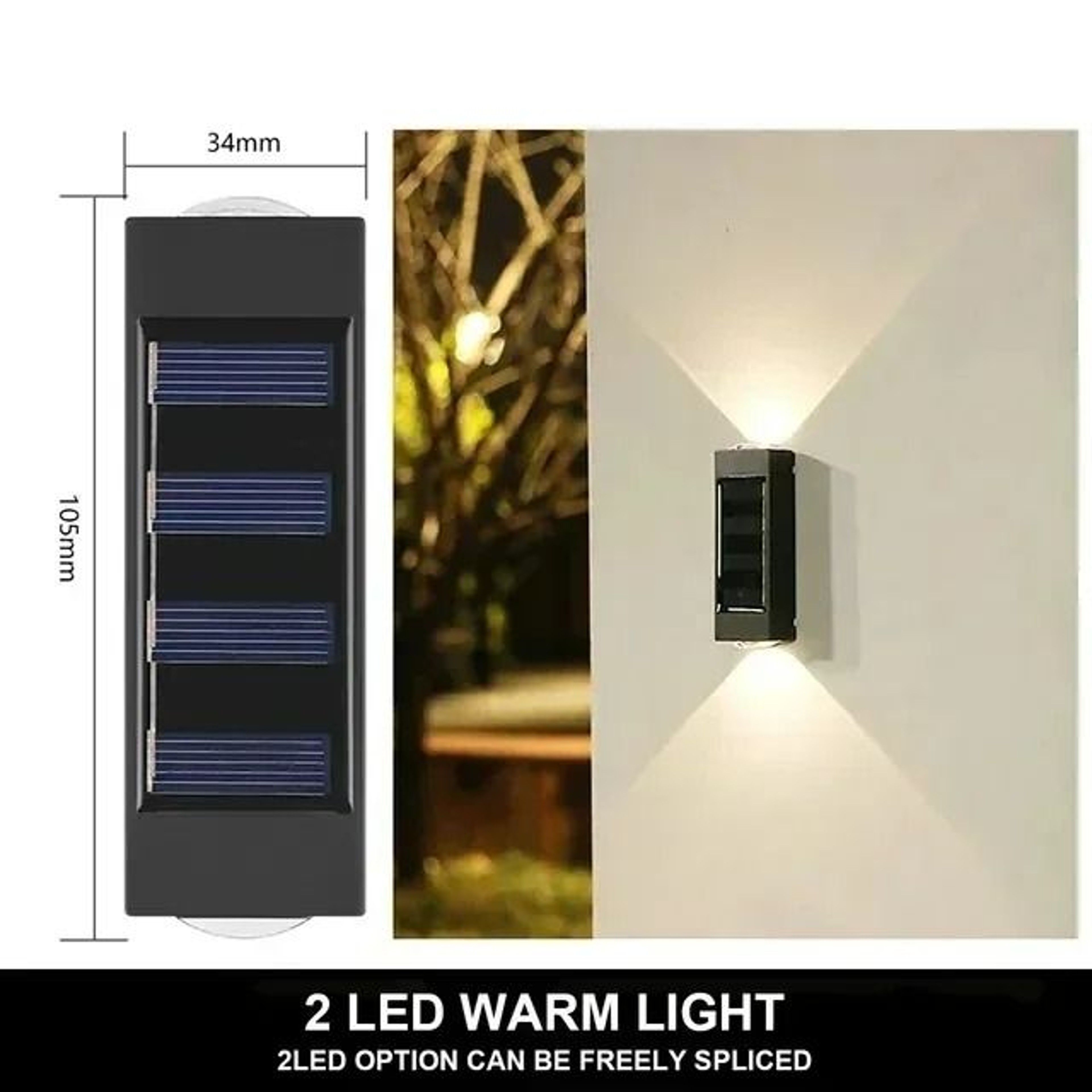 Solar LED Outdoor DownLuminous Decorative Wall Light 15