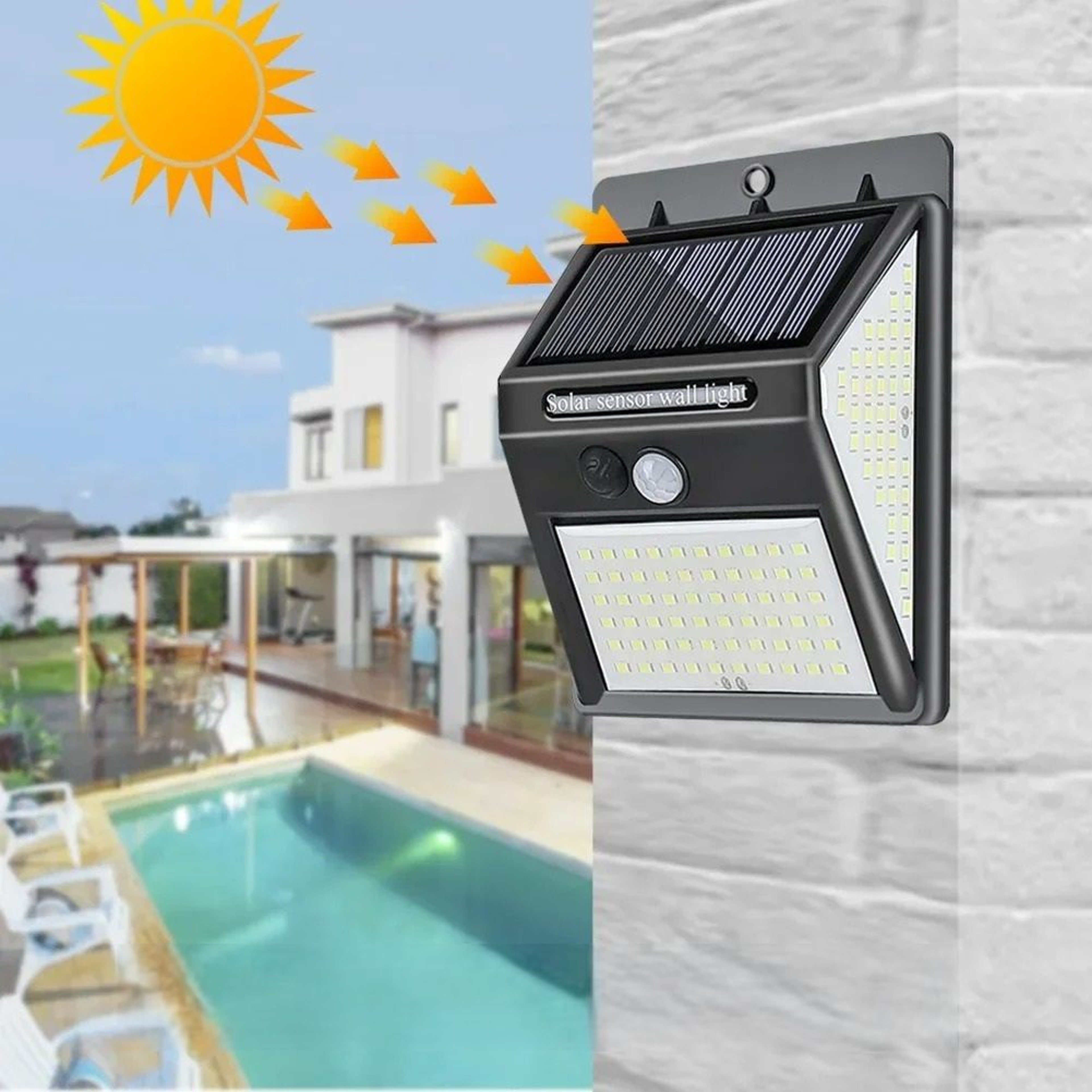 144LED Solar Wireless Motion Sensor Wall Light 0