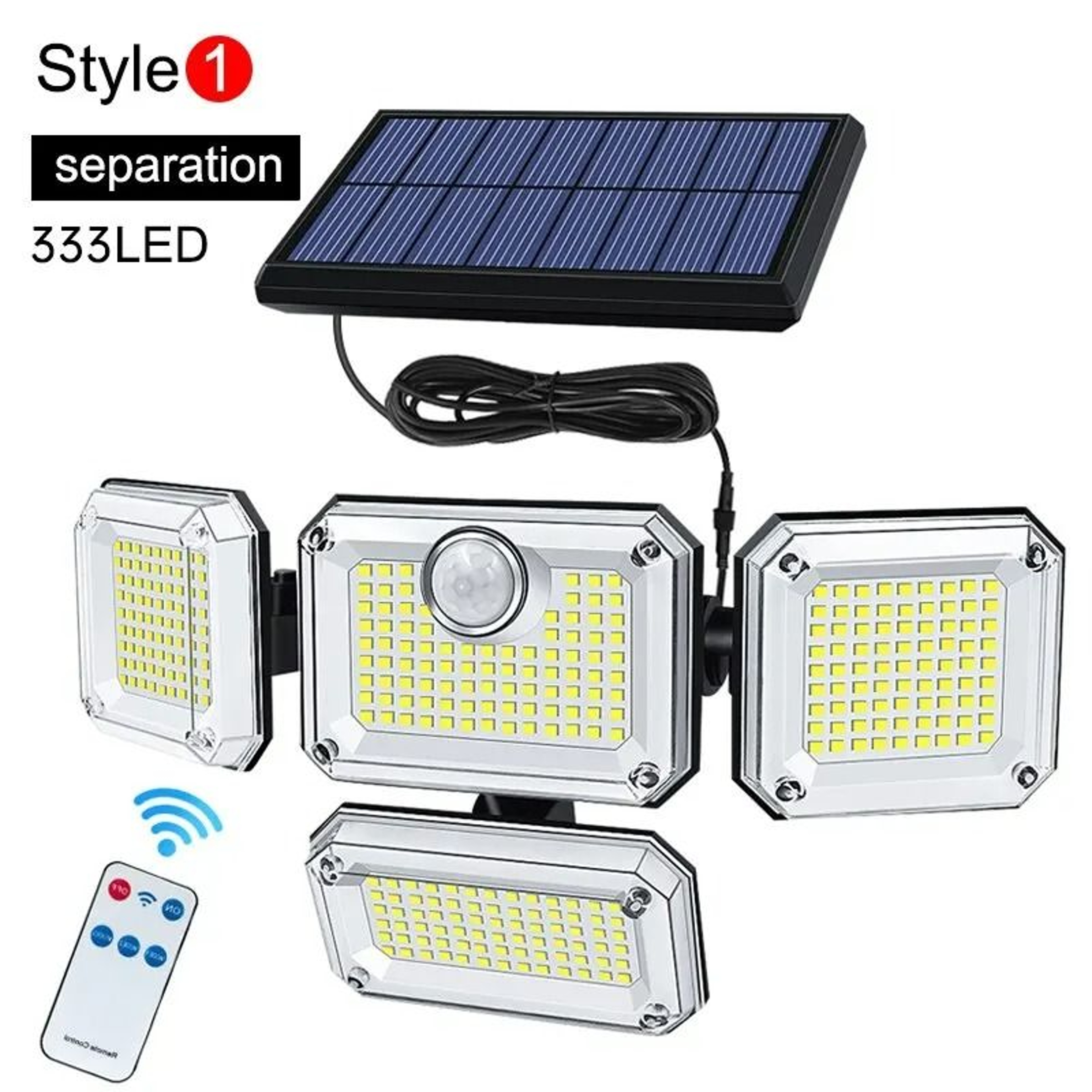 20W MultiHead Solar Motion Sensor Flood Light 10