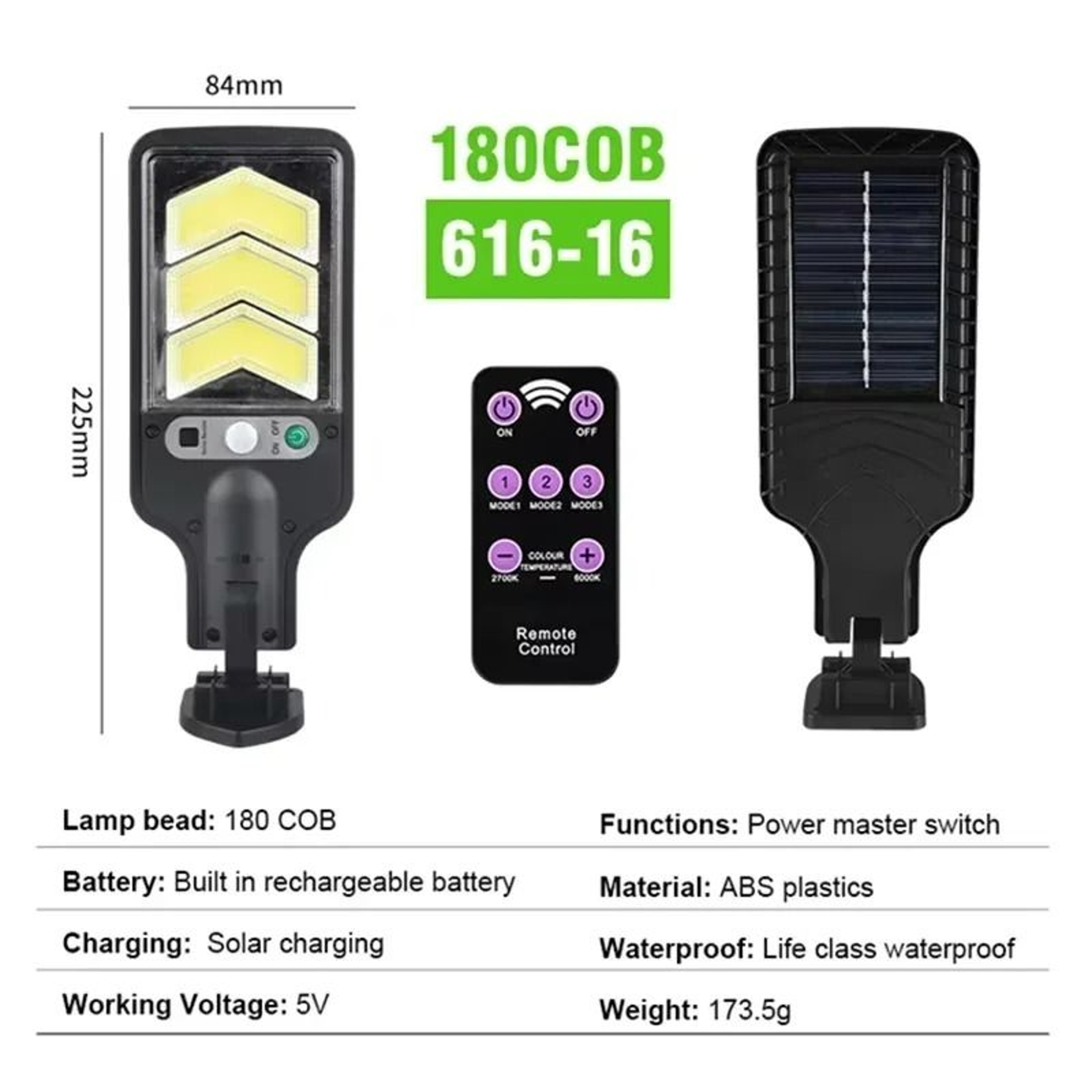 200COB Solar Wireless Motion Sensor Street  Wall Light 7
