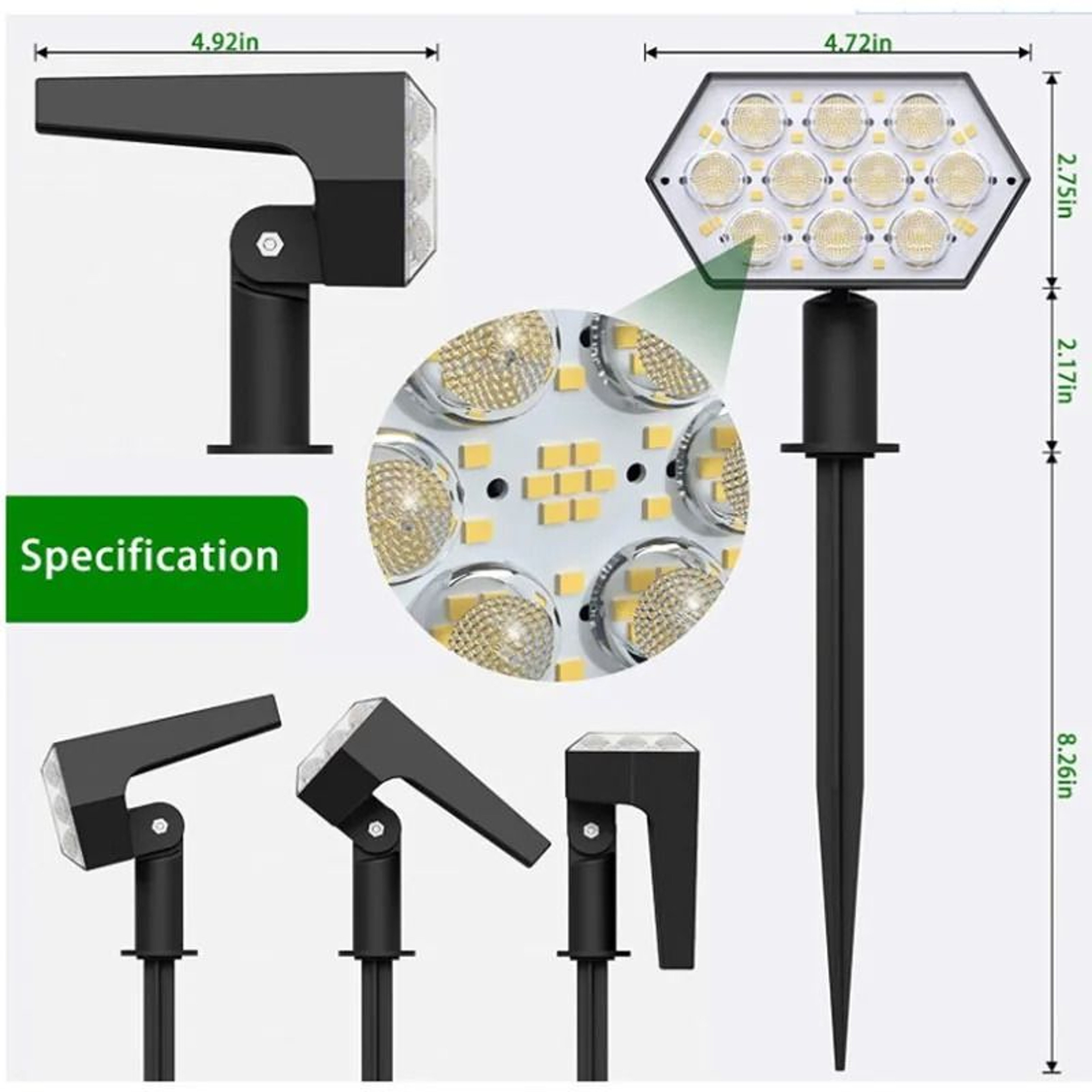 Solar Outdoor MultiLED Adjustable Landscape Spotlight 1