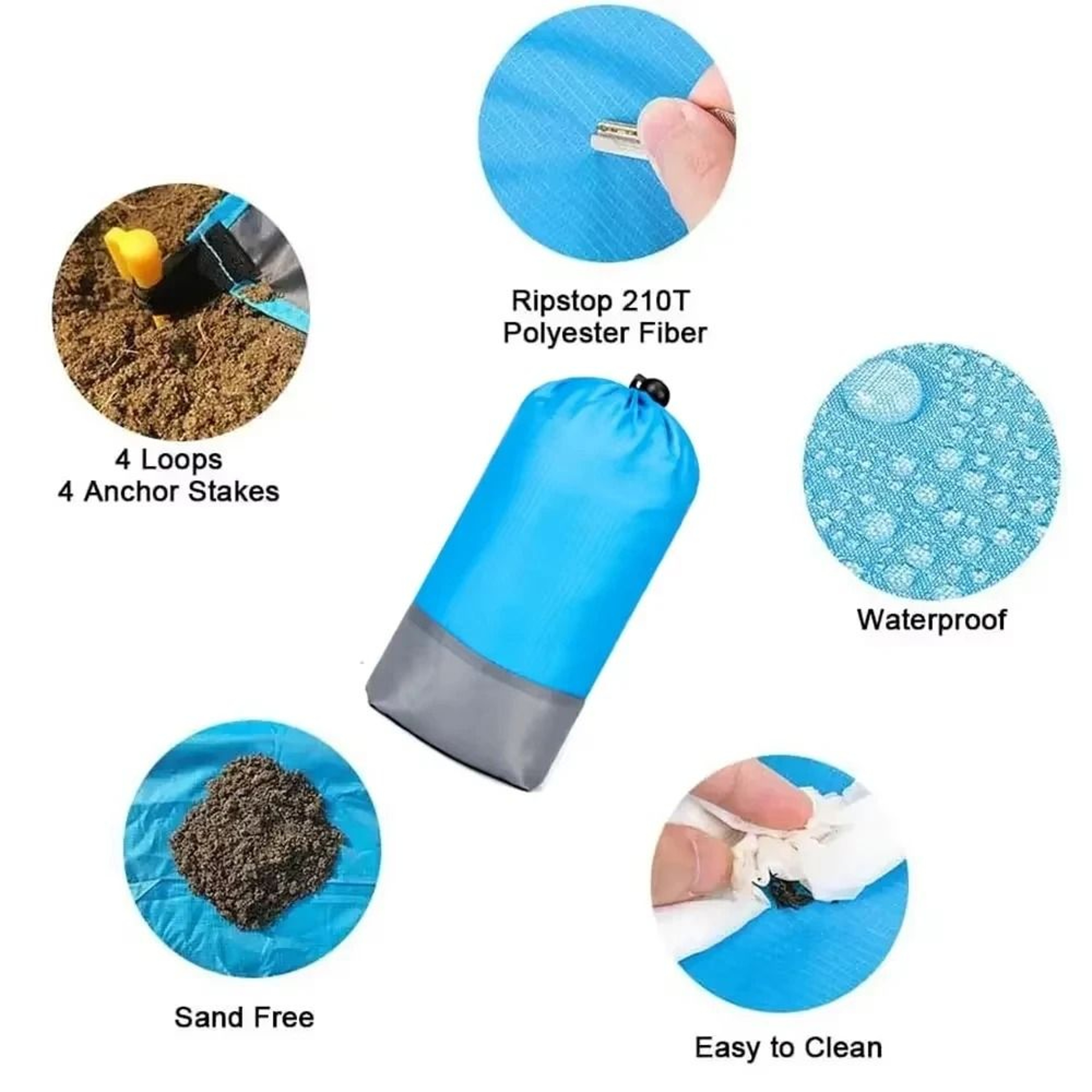 Sandproof  Waterproof ExtraLarge Outdoor Beach Blanket 5
