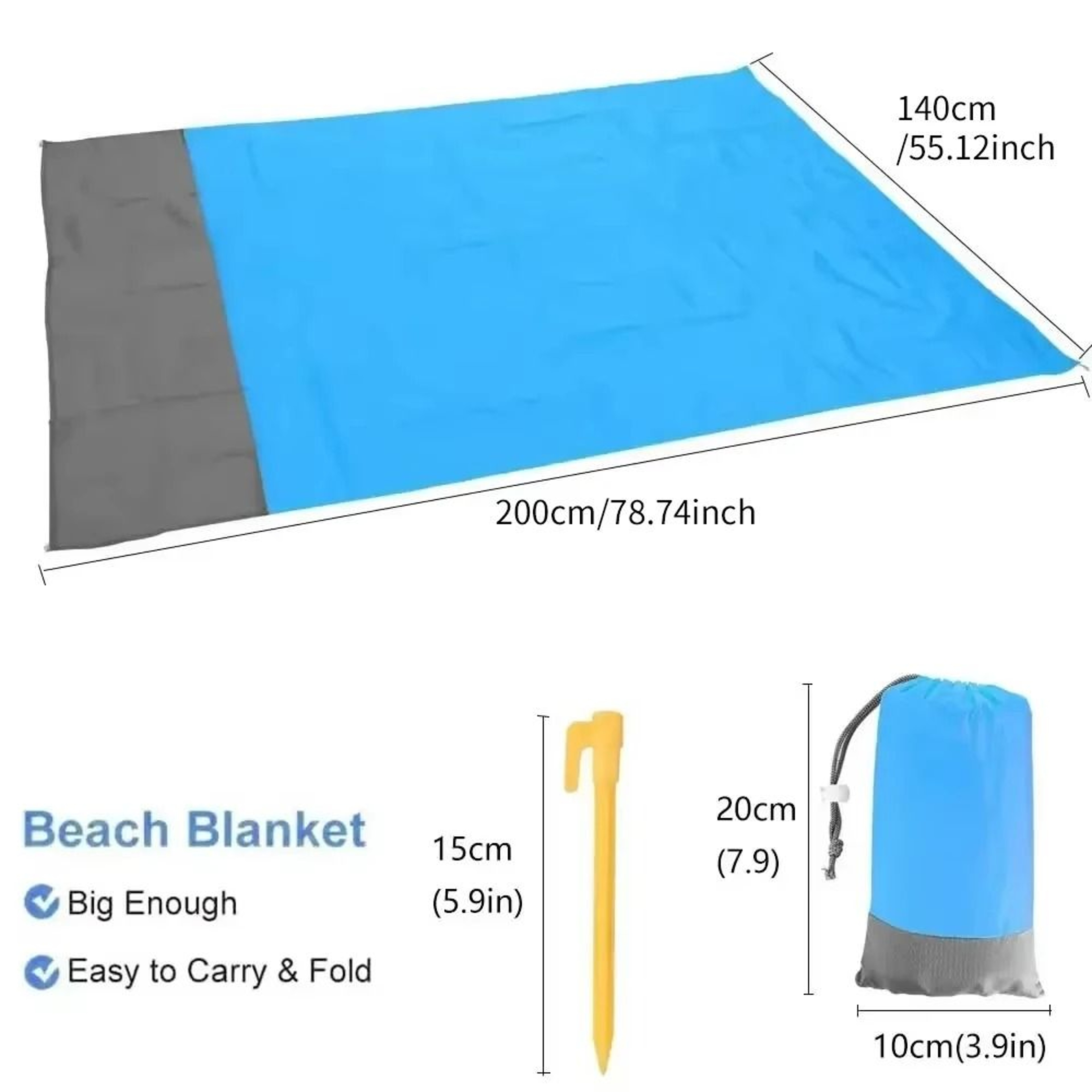 Sandproof  Waterproof ExtraLarge Outdoor Beach Blanket 1