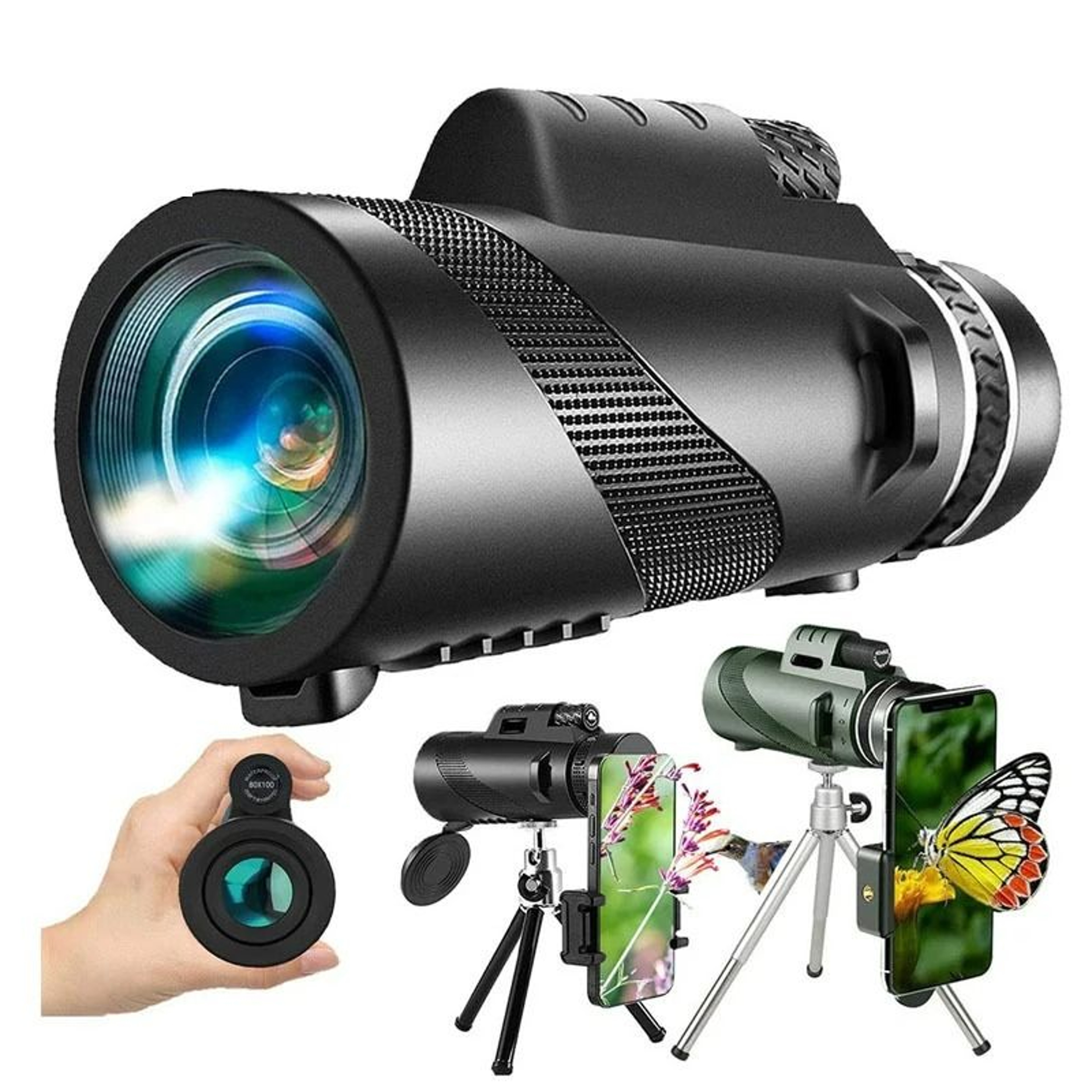 80x100 HD Optical Zoom Portable Monocular Telescope 0