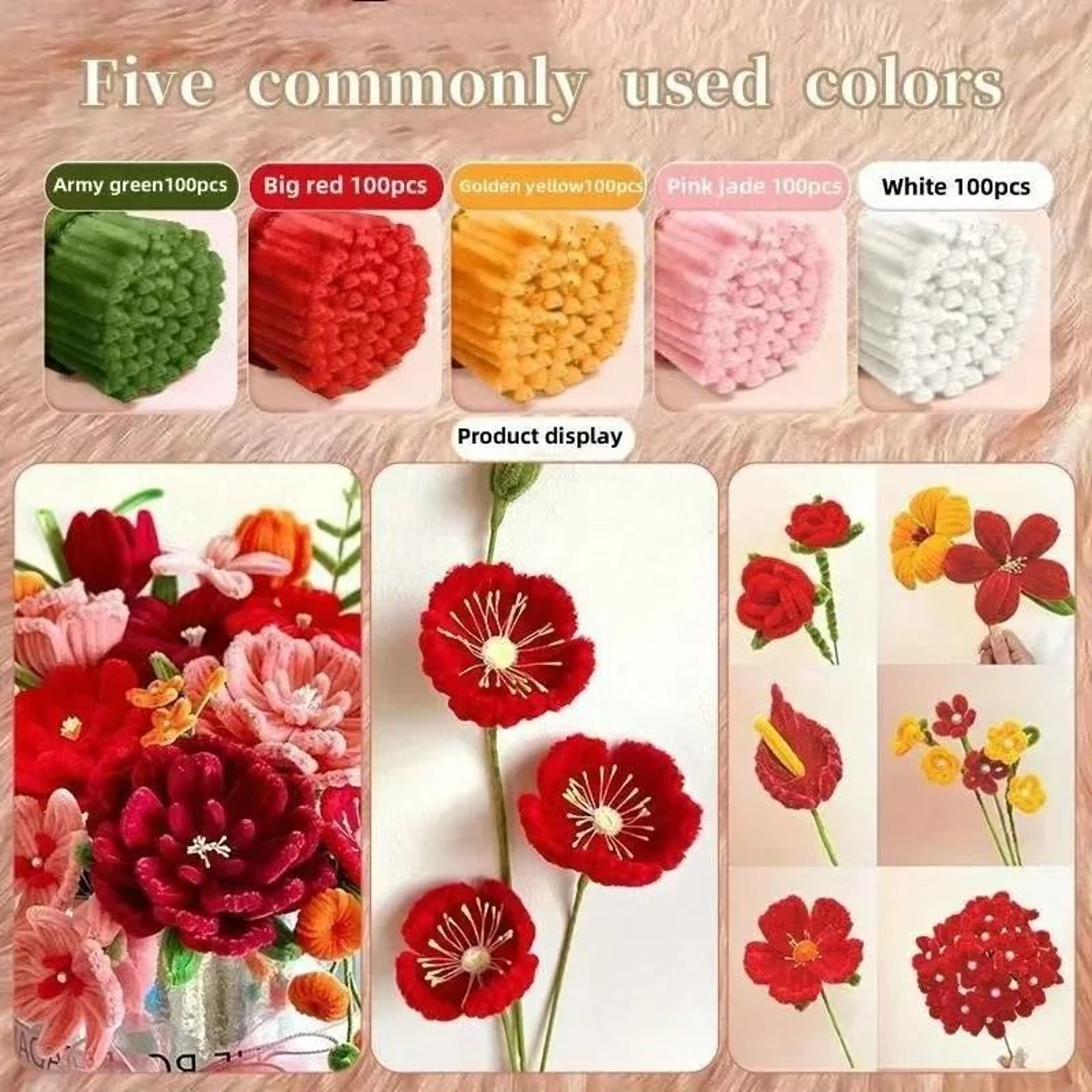 Chenille Stems 11.8 in (30 cm) Craft Pipe Cleaners – view 8
