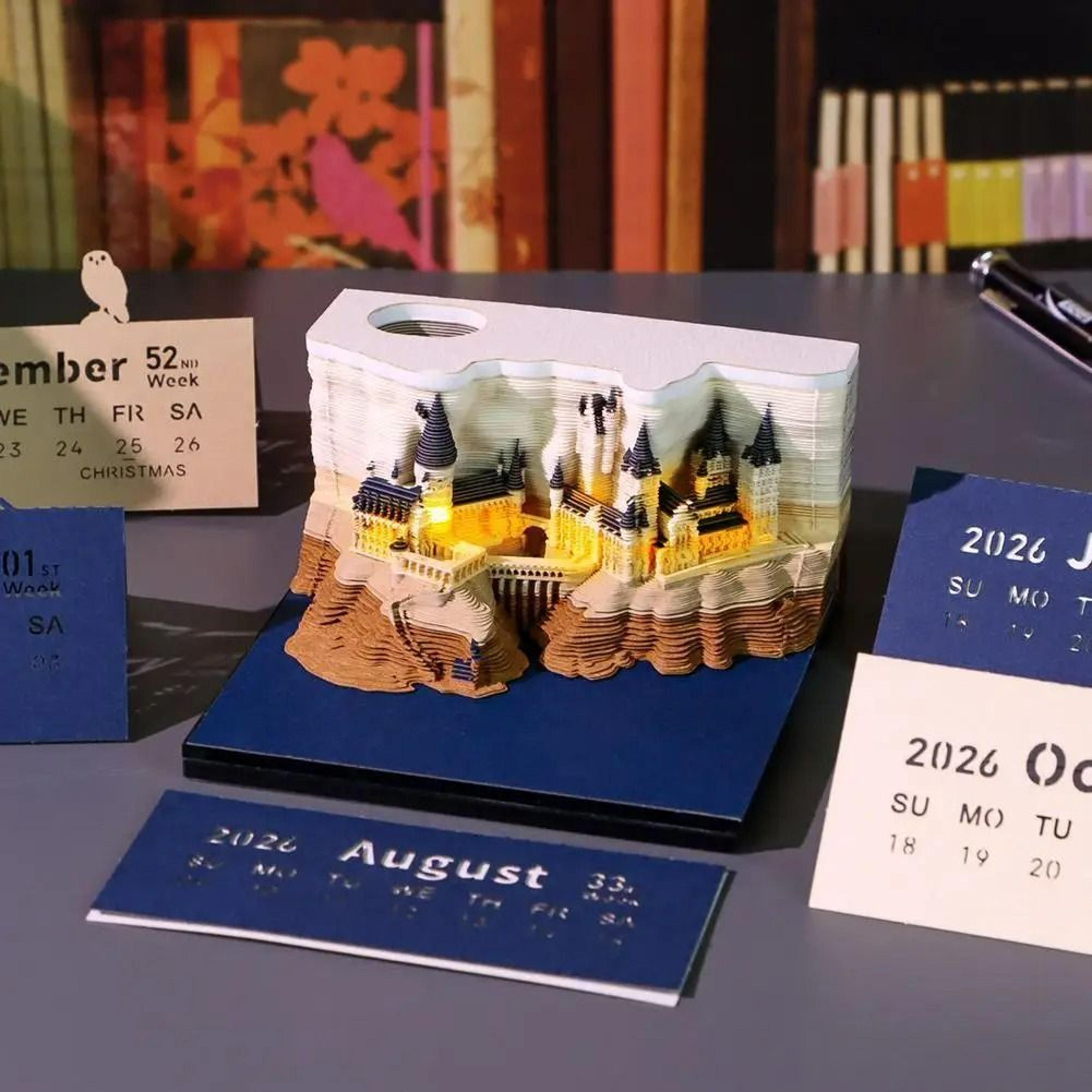 2026 Treehouse 3D Paper Carving Desktop Calendar  Memo Pad 0