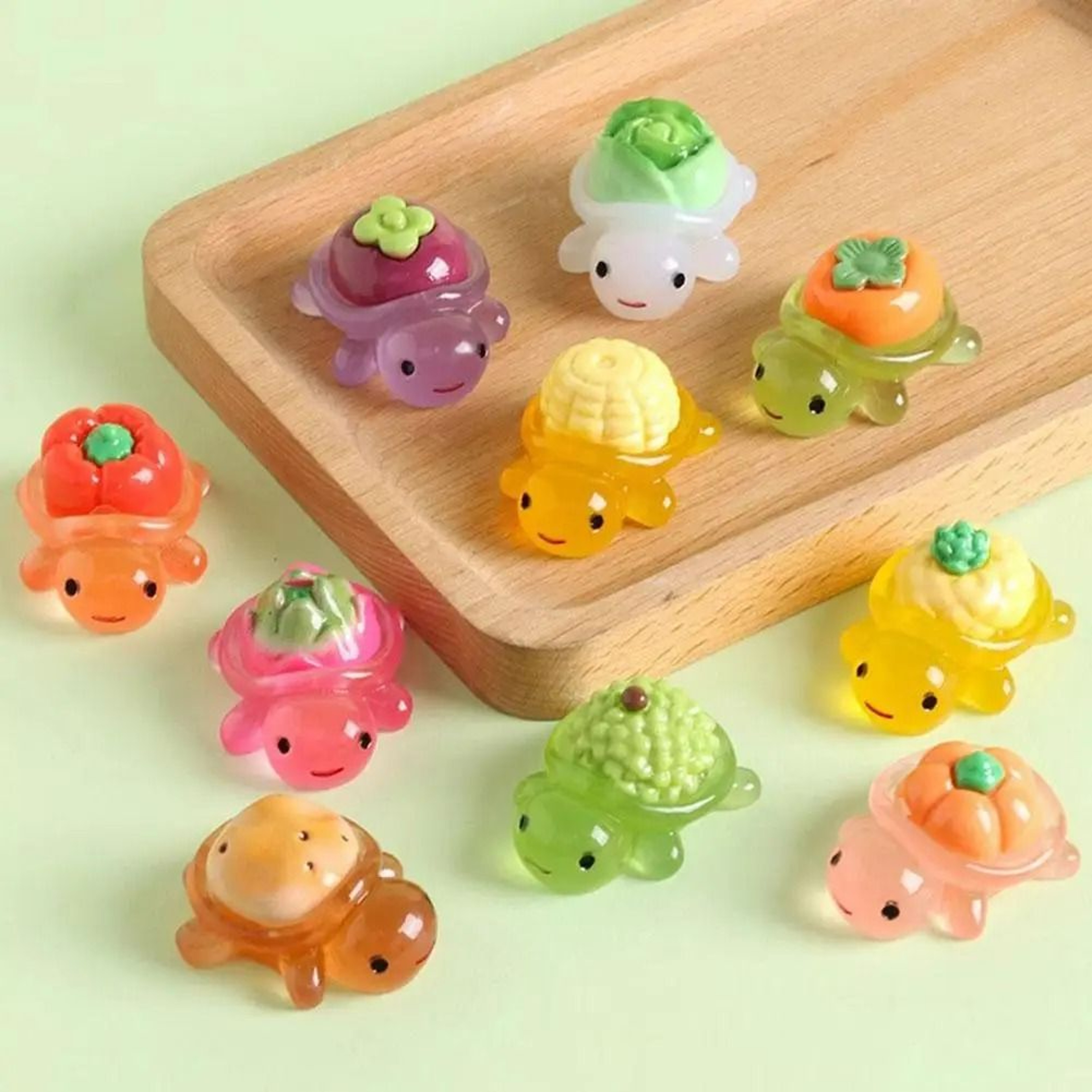 Mini Glow In The Dark Turtle Figurines Micro Landscape Decor 2