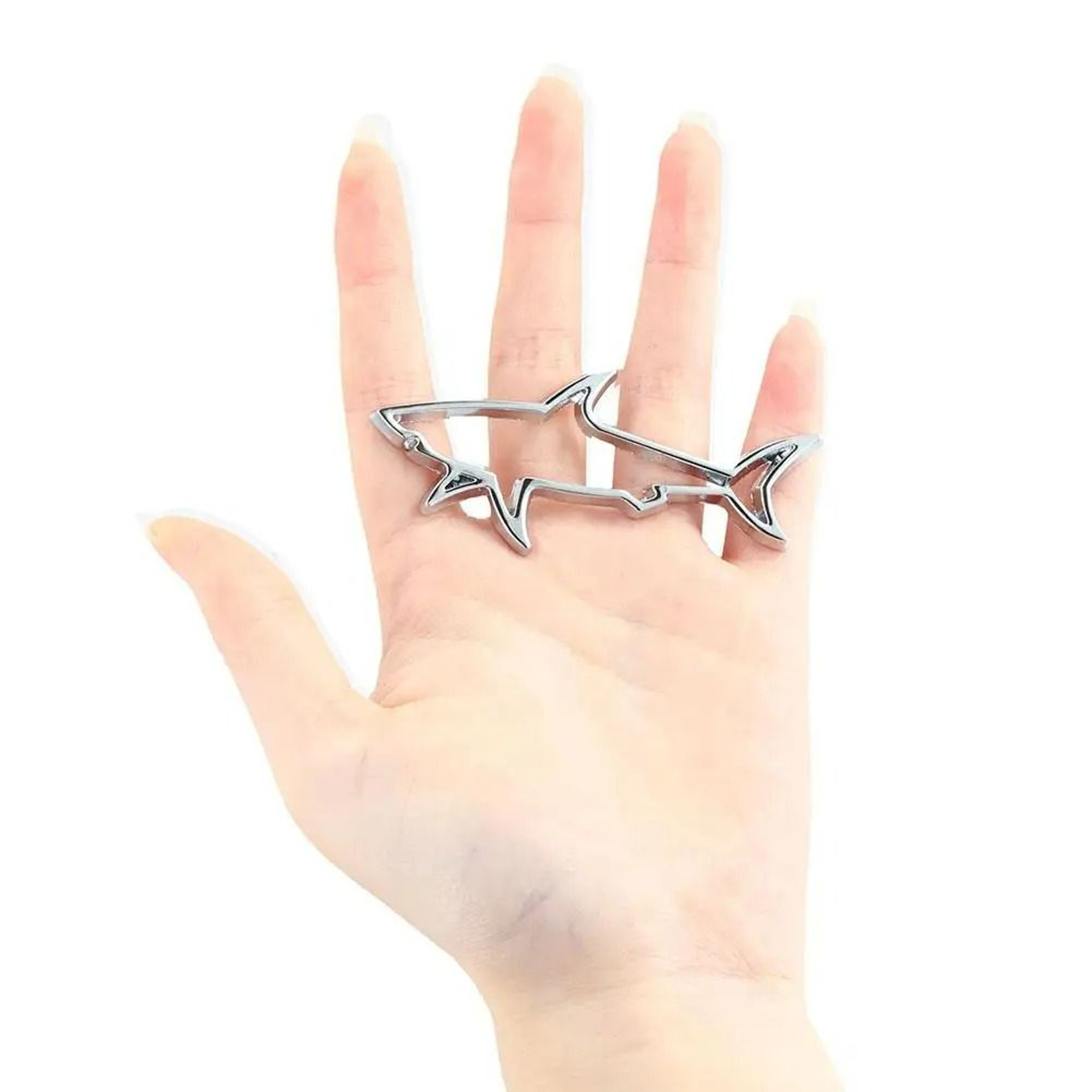 3D Metal Shark Emblem Badge Car Styling Sticker 4