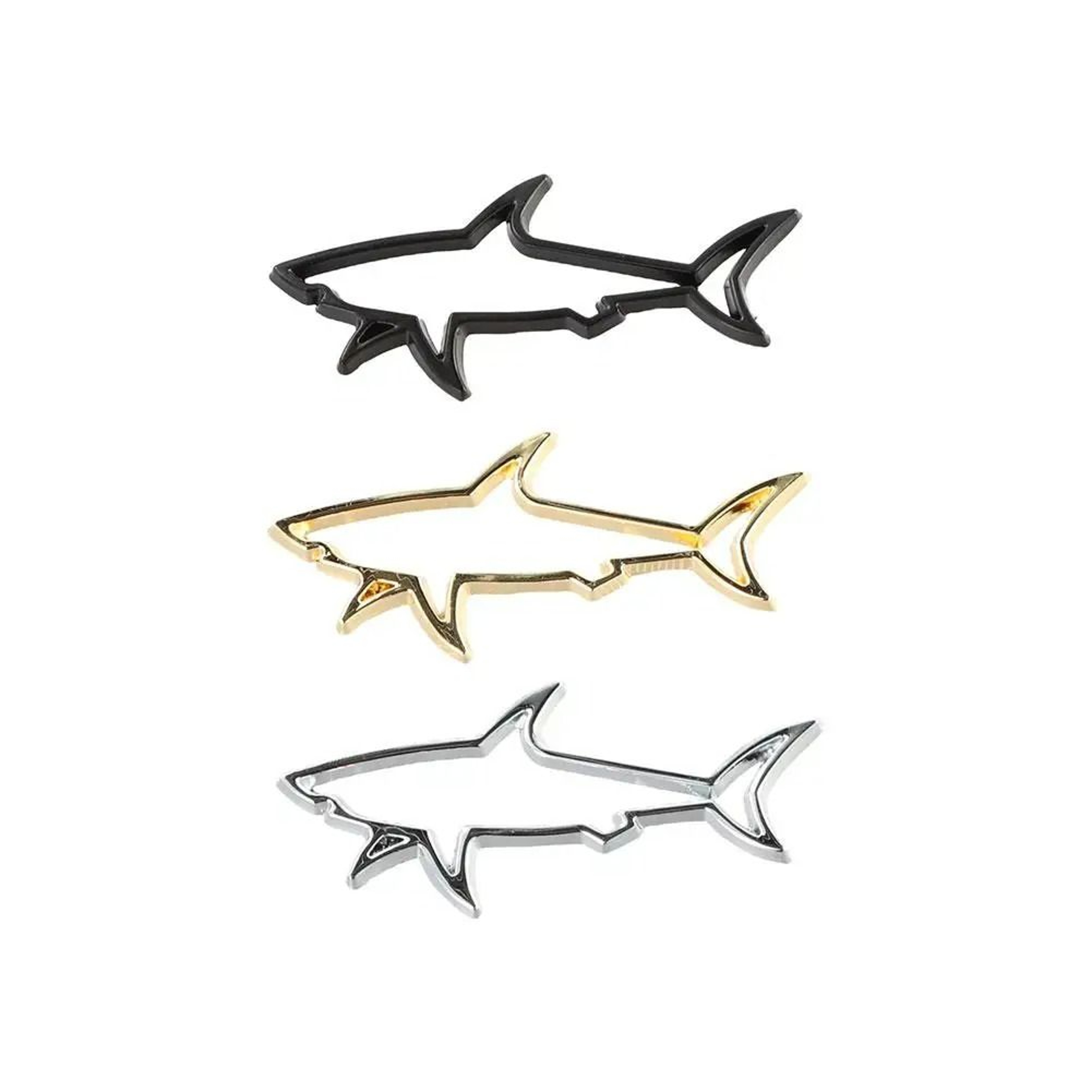 3D Metal Shark Emblem Badge Car Styling Sticker 0