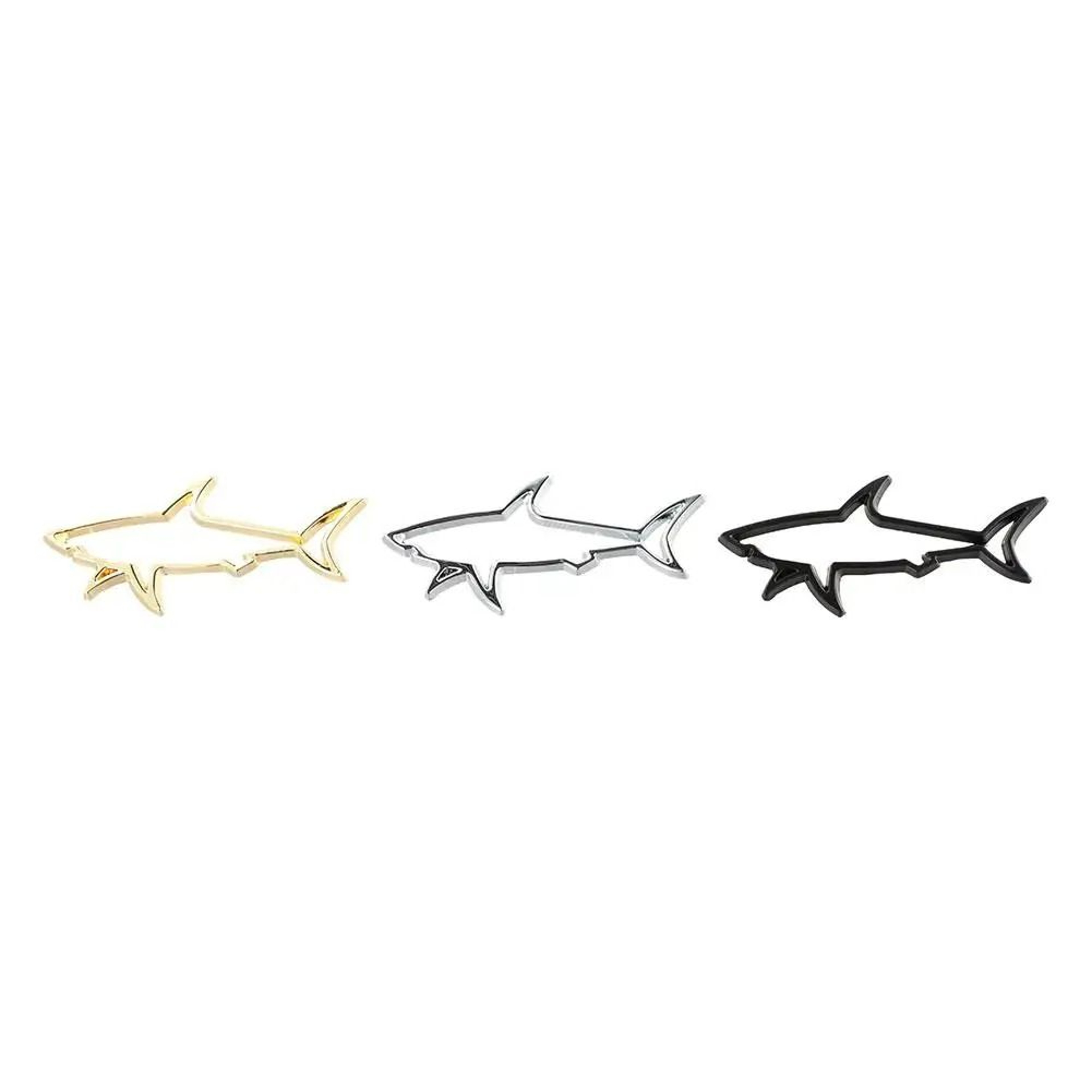 3D Metal Shark Emblem Badge Car Styling Sticker 1