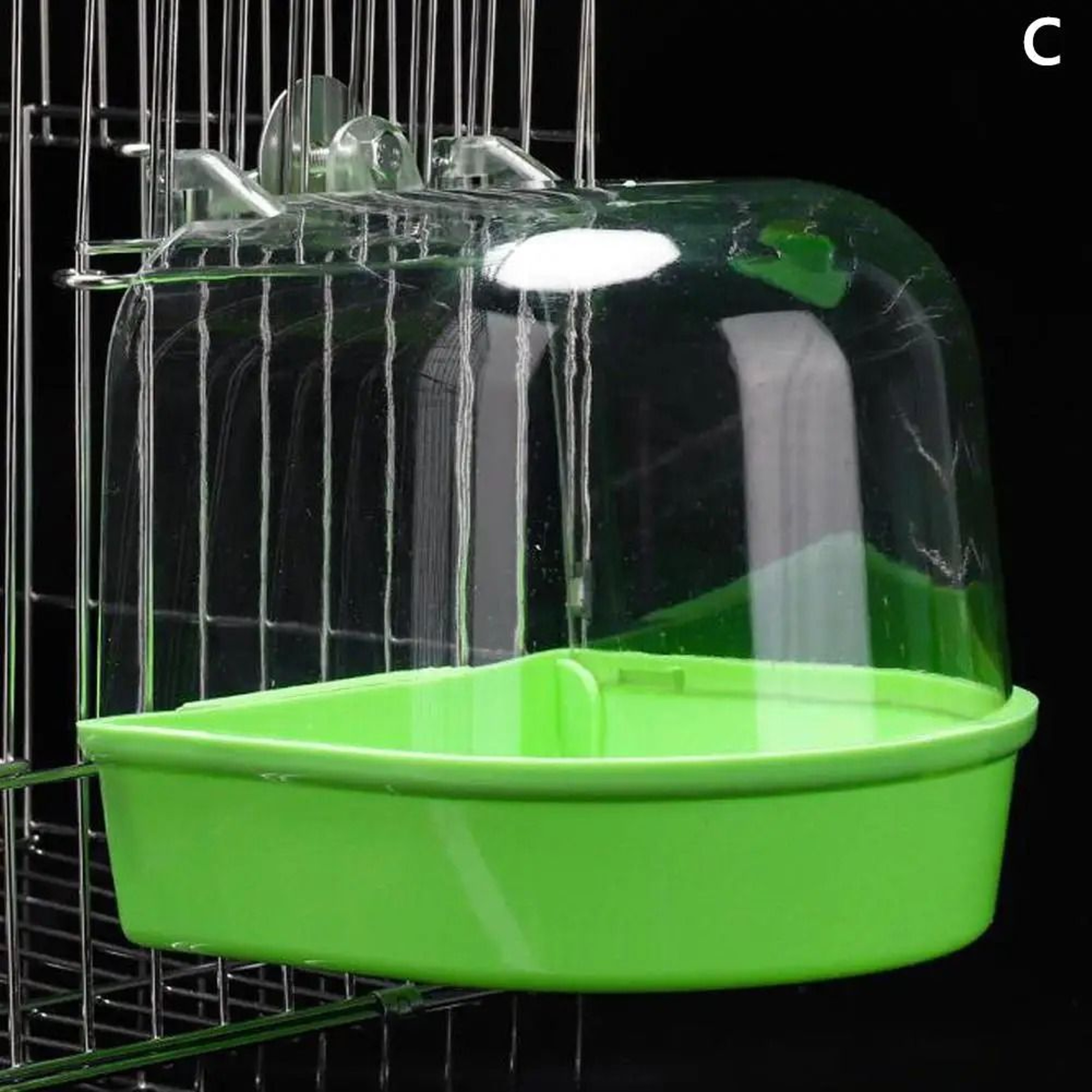 Clear Hanging Bird Bath Cube Box For Cage Attachment 6
