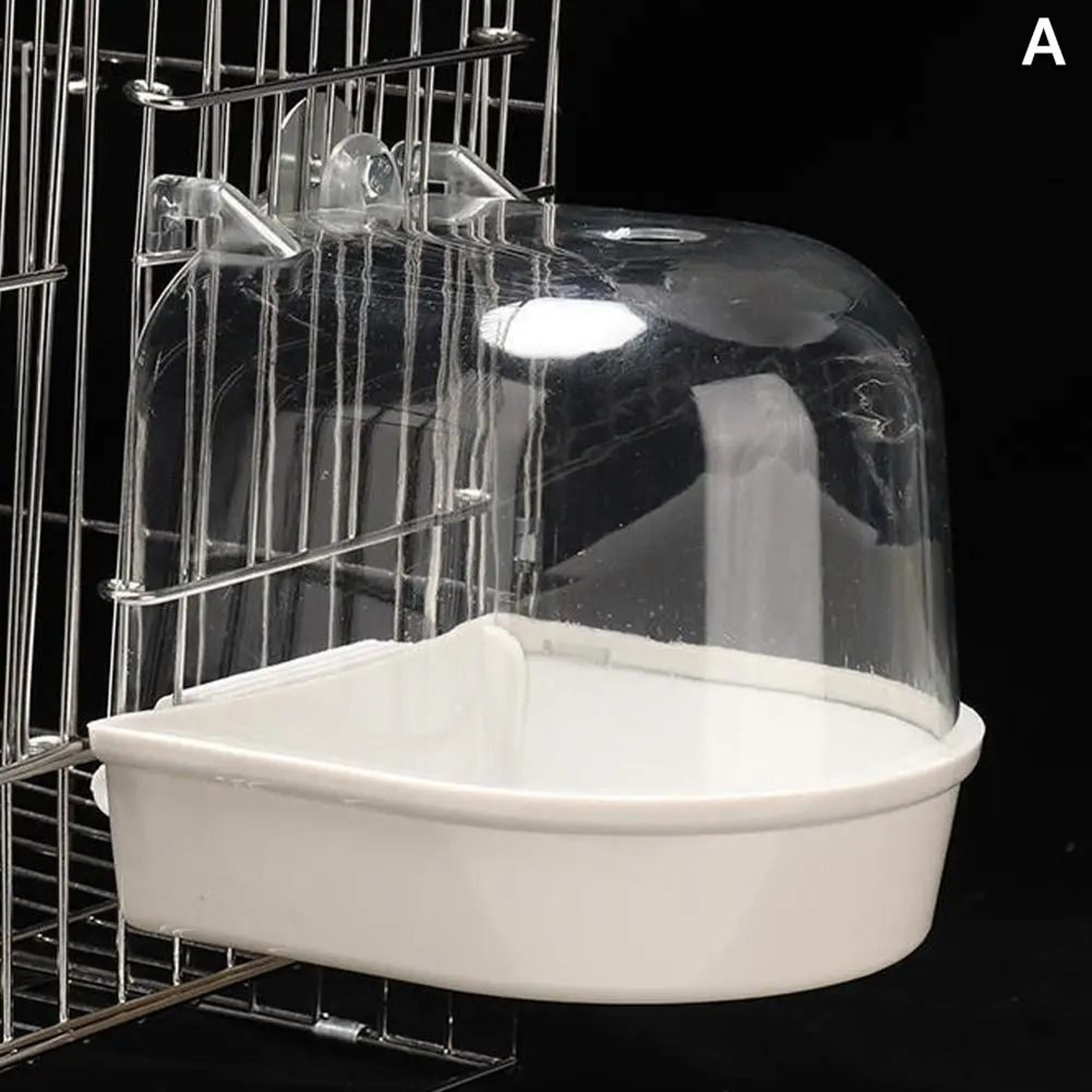 Clear Hanging Bird Bath Cube Box For Cage Attachment 7