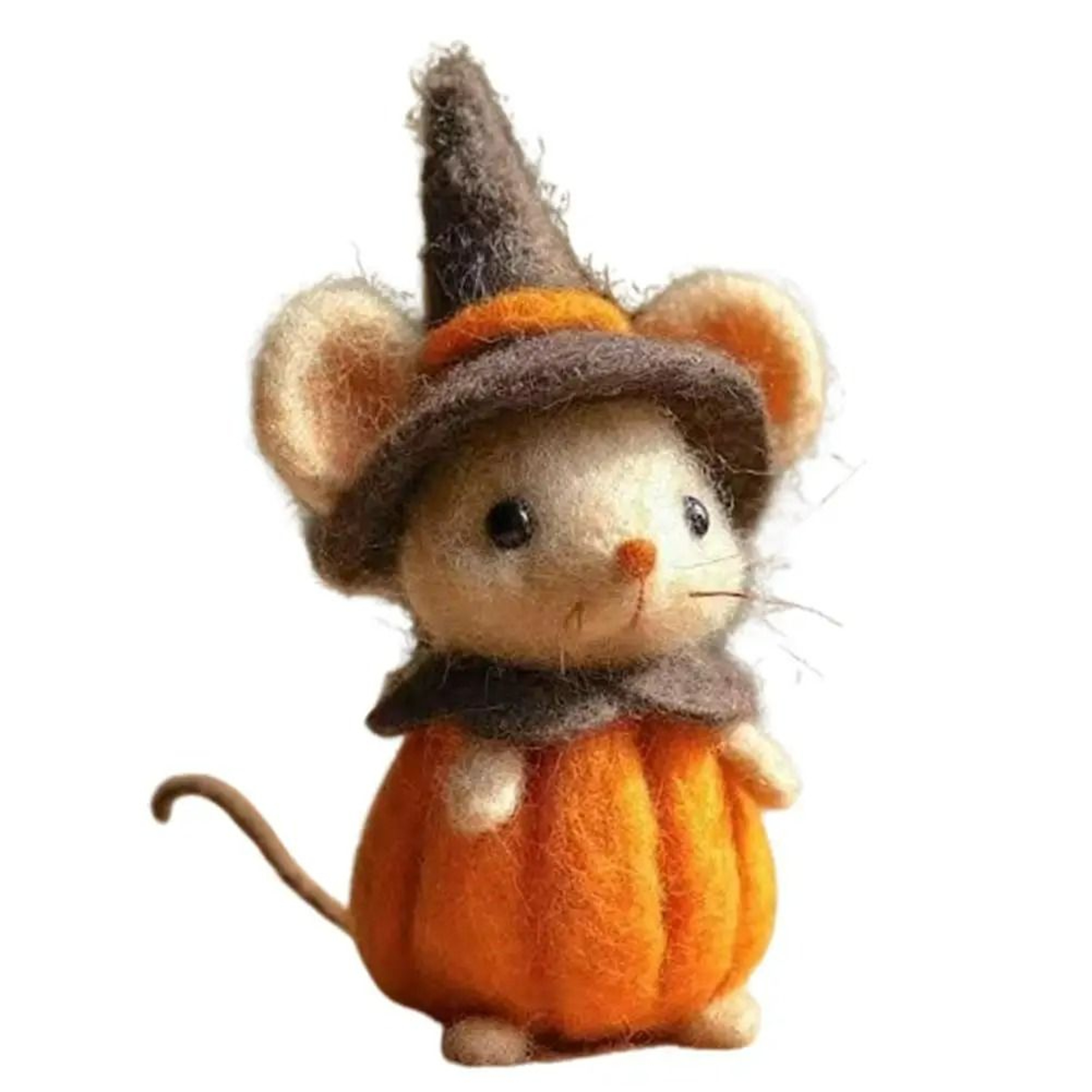 Handmade Festive Wool Felt Mouse Figurine 8