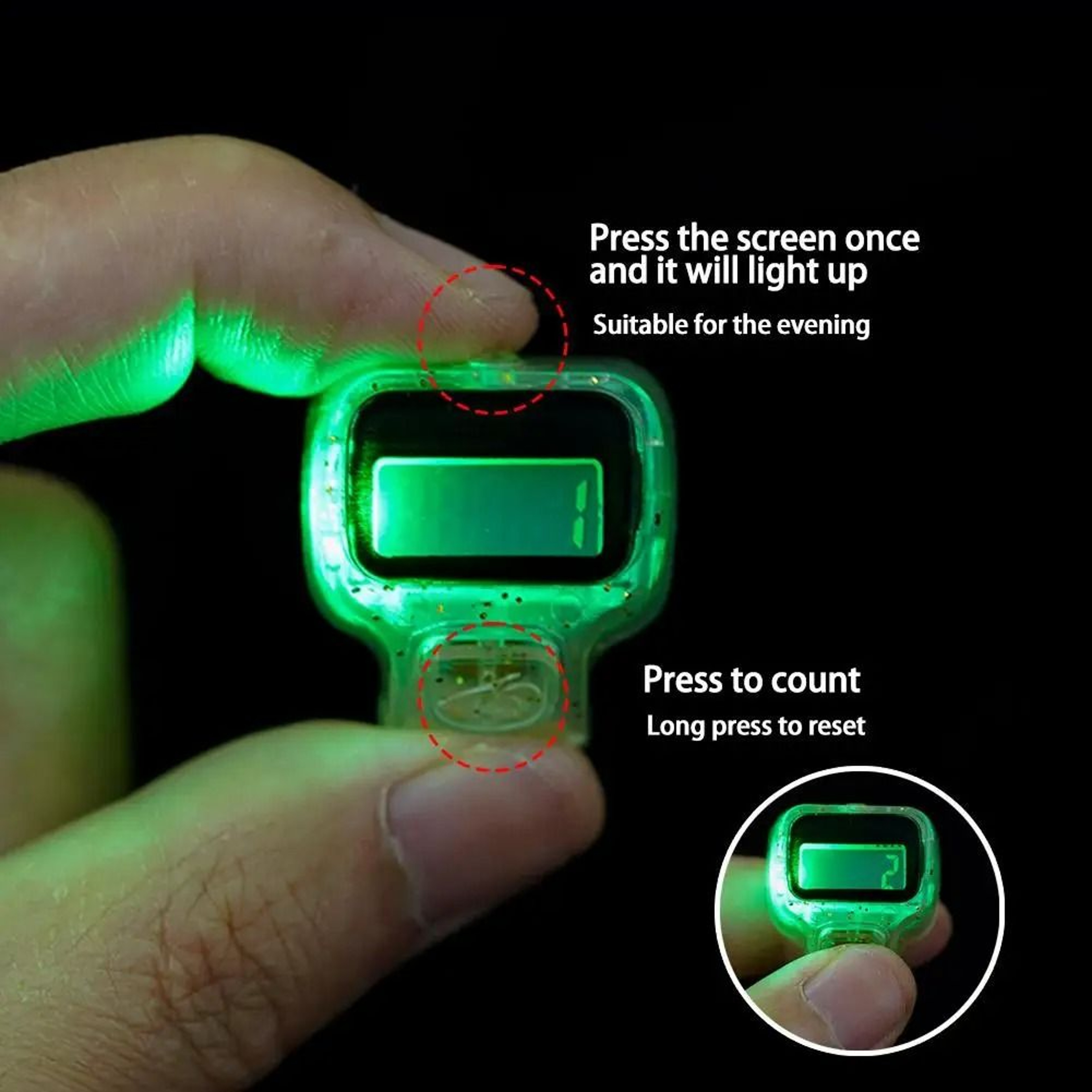 LED Digital Finger Tally Counter With Compass For Tasbih 4
